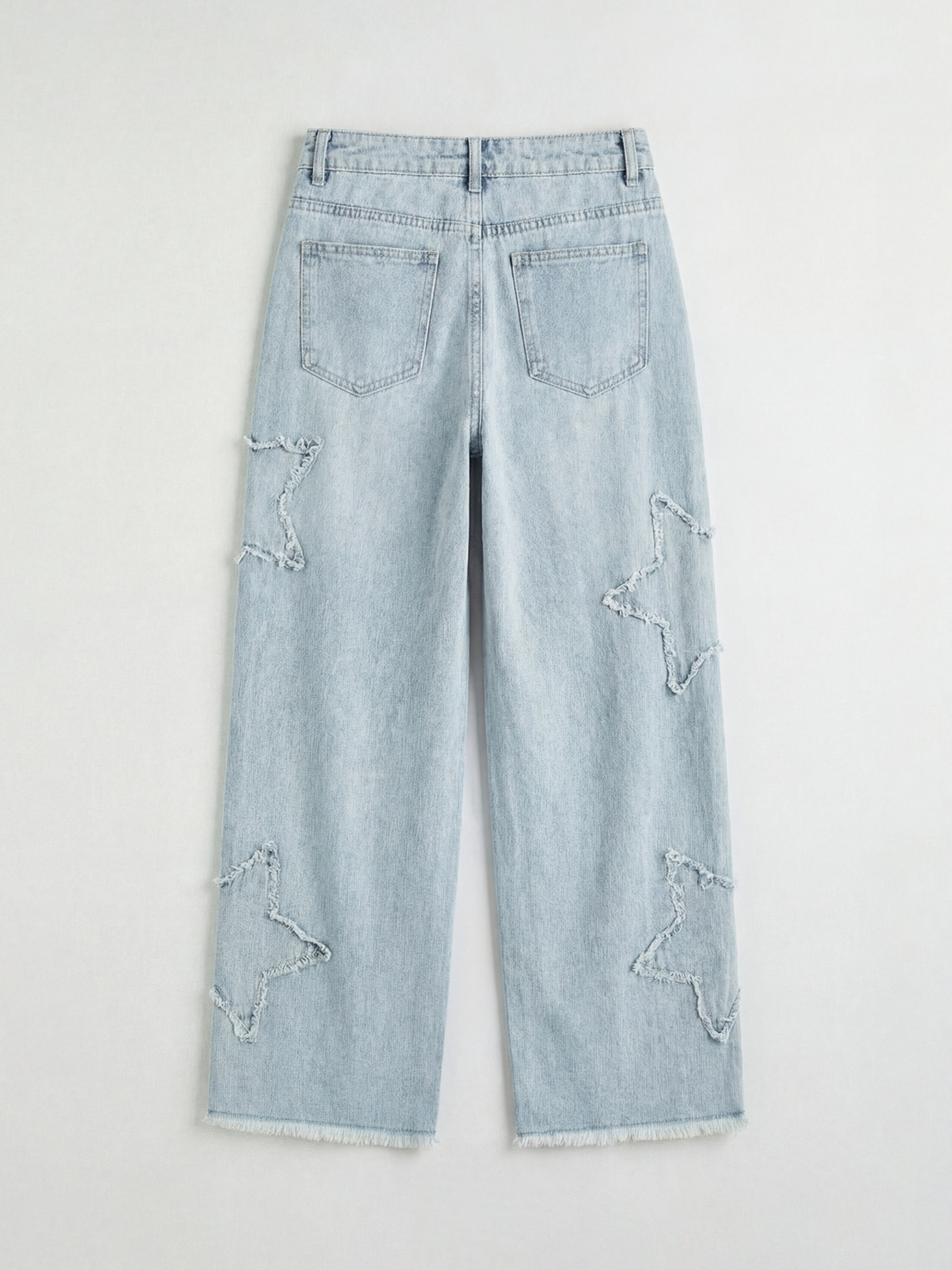 Mavi Wideleg Kız Çocuk Jean Pantolon-1