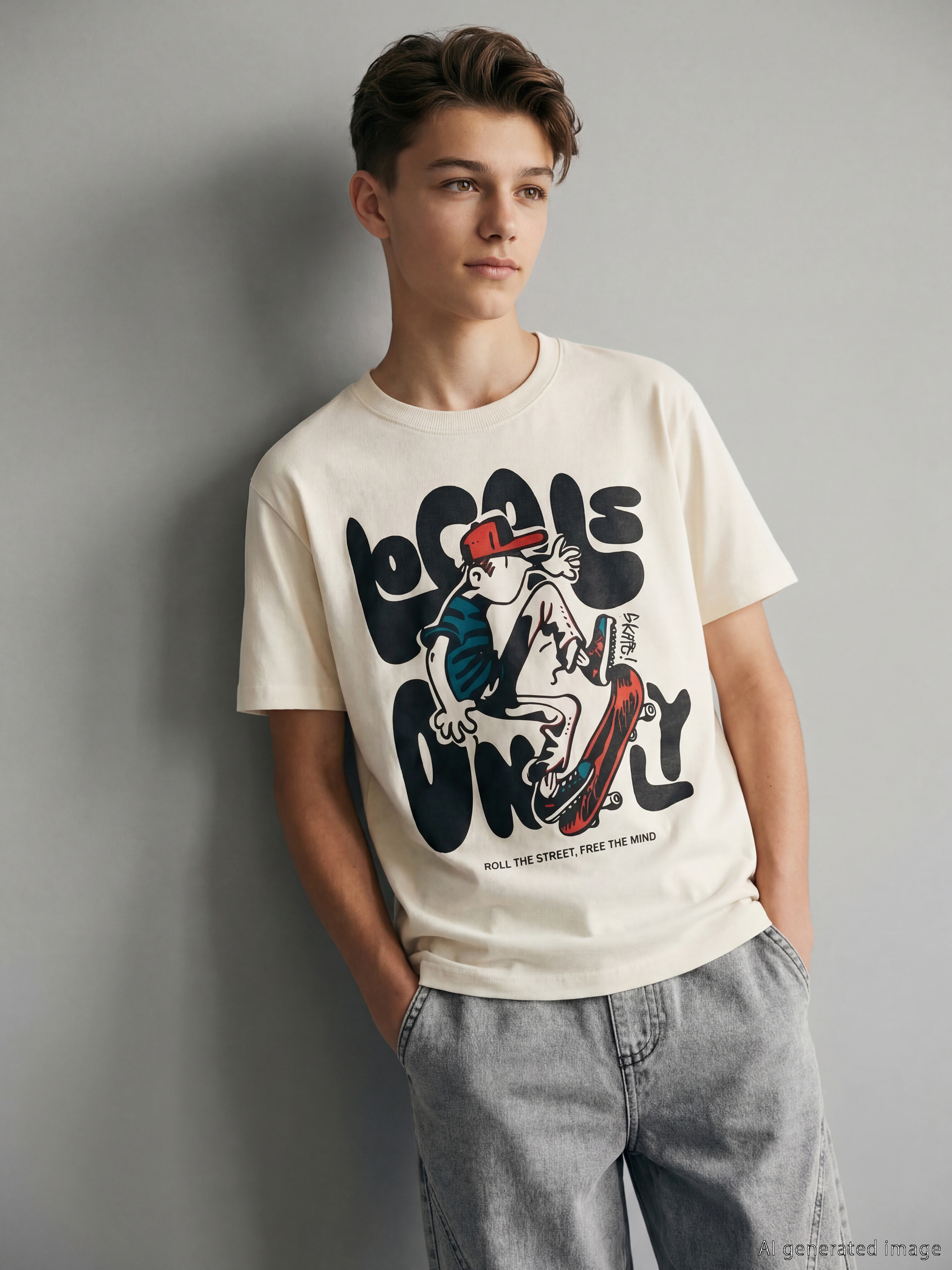 LCW Kids Bisiklet Yaka Baskılı Erkek Çocuk Tişört - S6KE64Z4-KX0