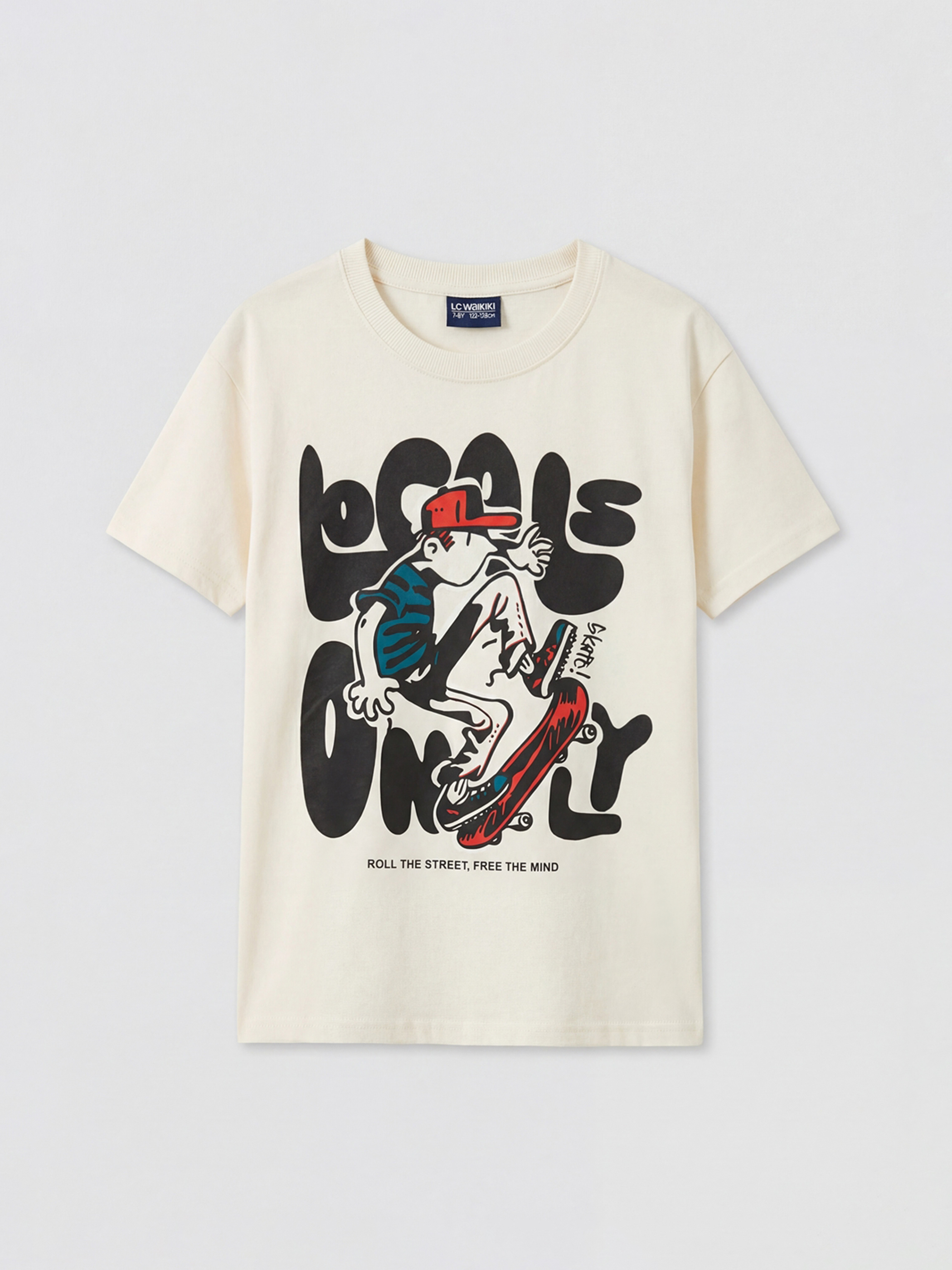 LCW Kids Bisiklet Yaka Baskılı Erkek Çocuk Tişört - S6KE64Z4-KX0