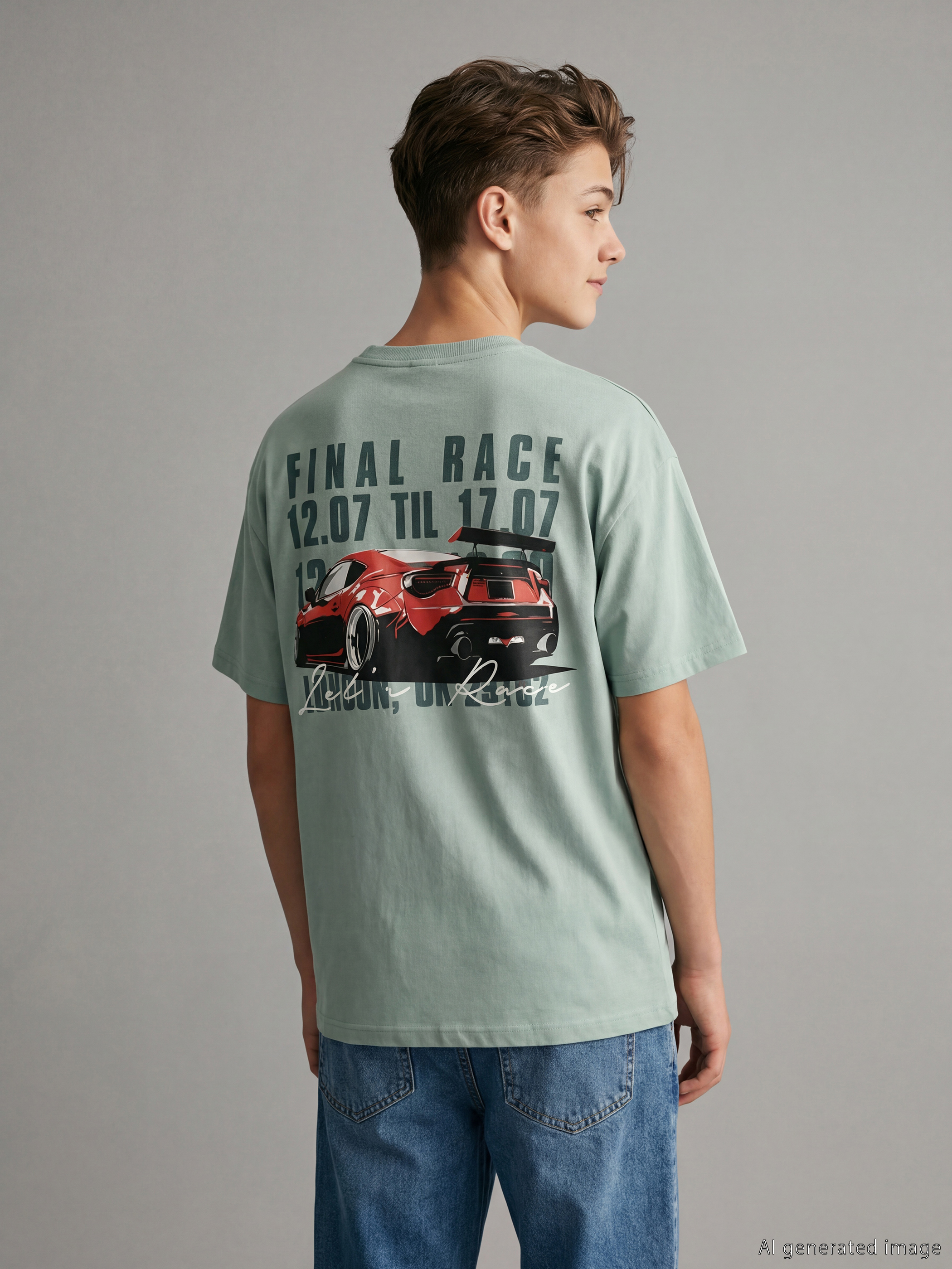 LCW Kids Bisiklet Yaka Baskılı Erkek Çocuk Tişört - S6KE90Z4-GD2