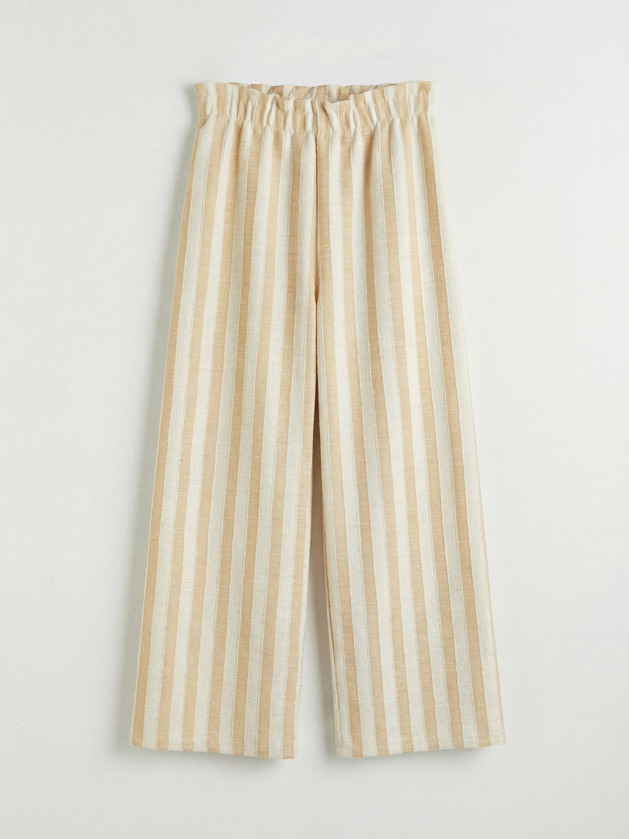 Ekru Bisiklet Yaka Baskılı Kız Çocuk Tişört ve Pantolon-1