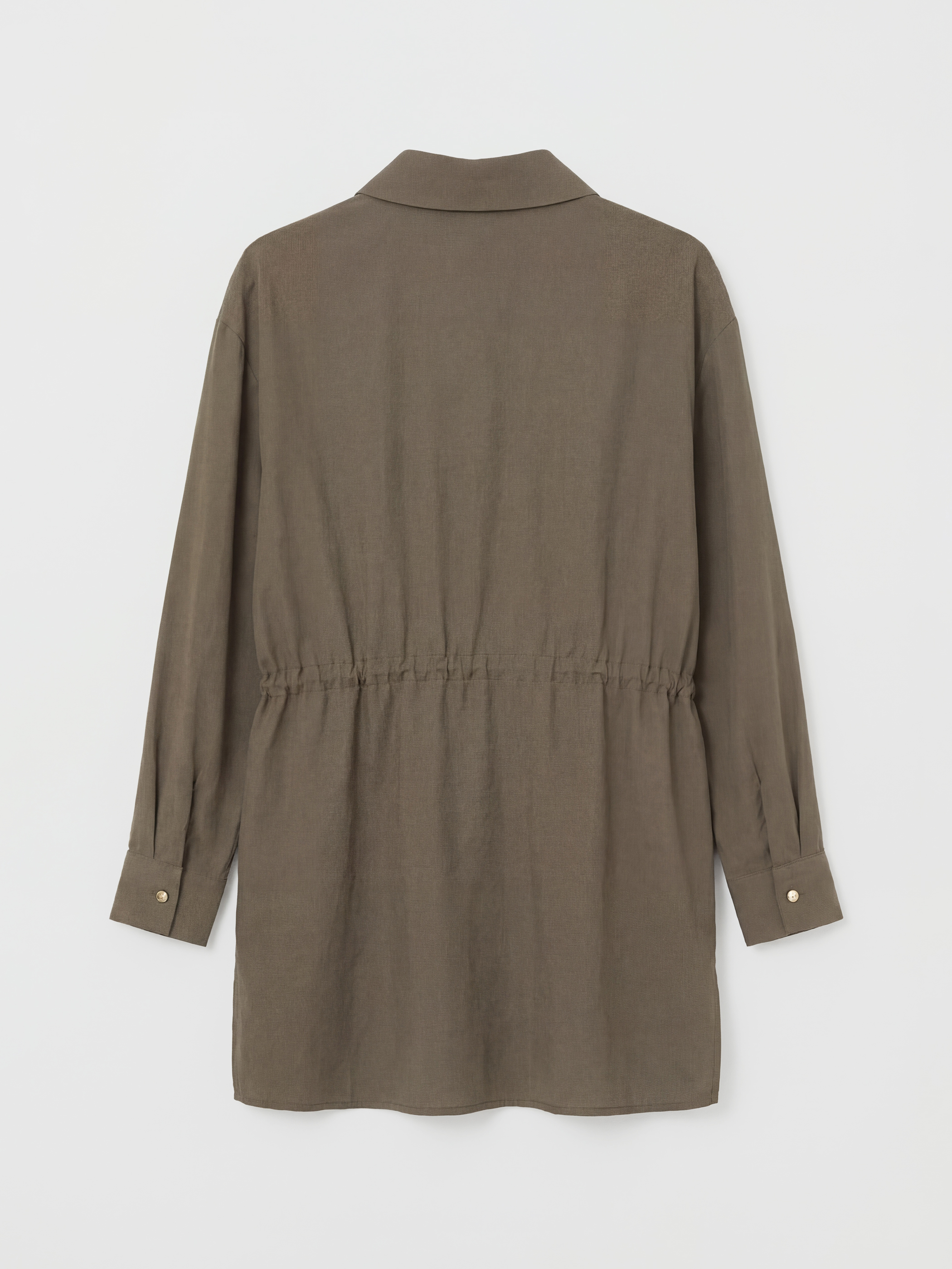 Haki Büzgülü Kadın Gömlek Tunik-1
