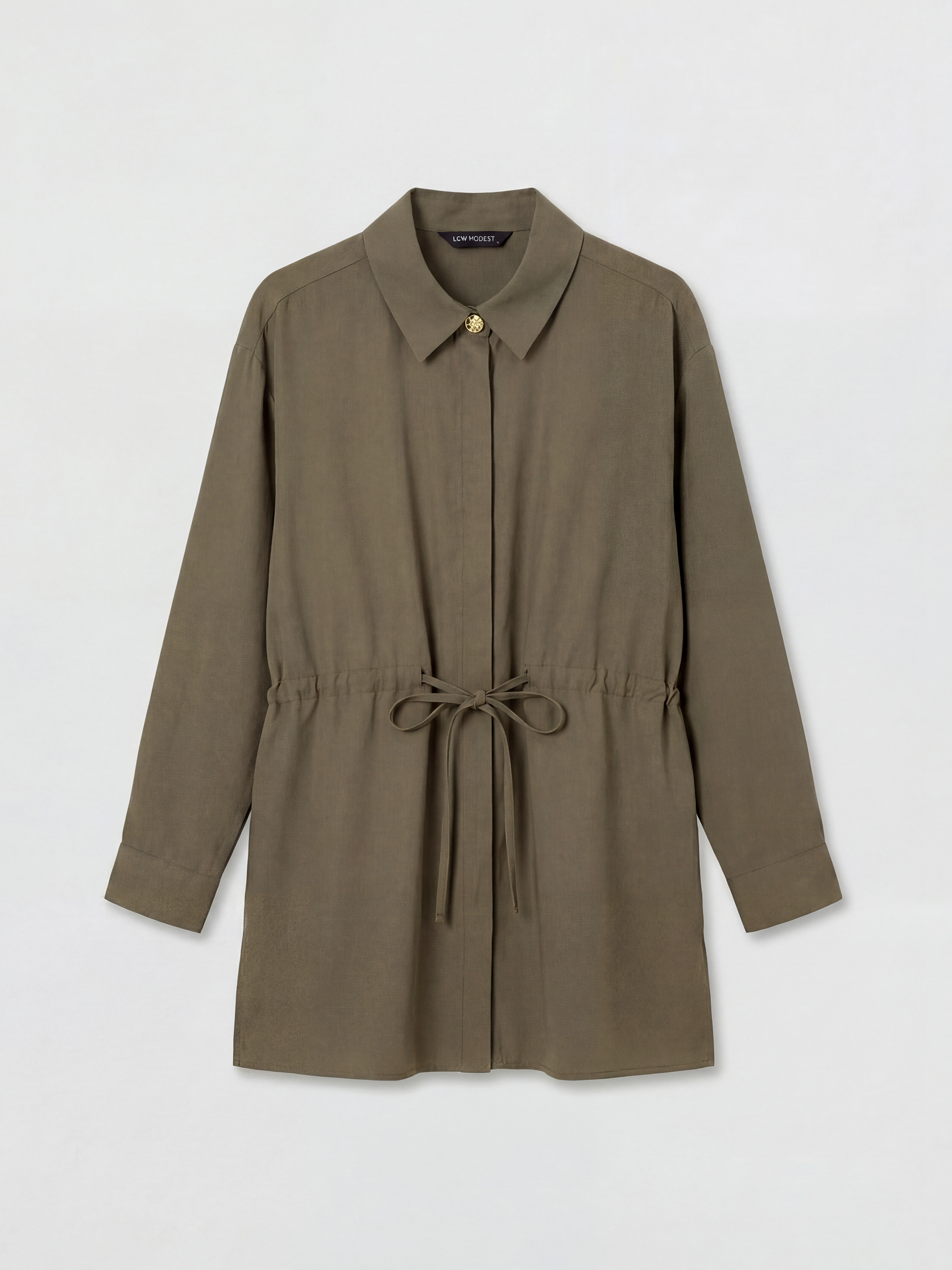 LCW Modest Büzgülü Kadın Gömlek Tunik - S6KG18Z8-HCB