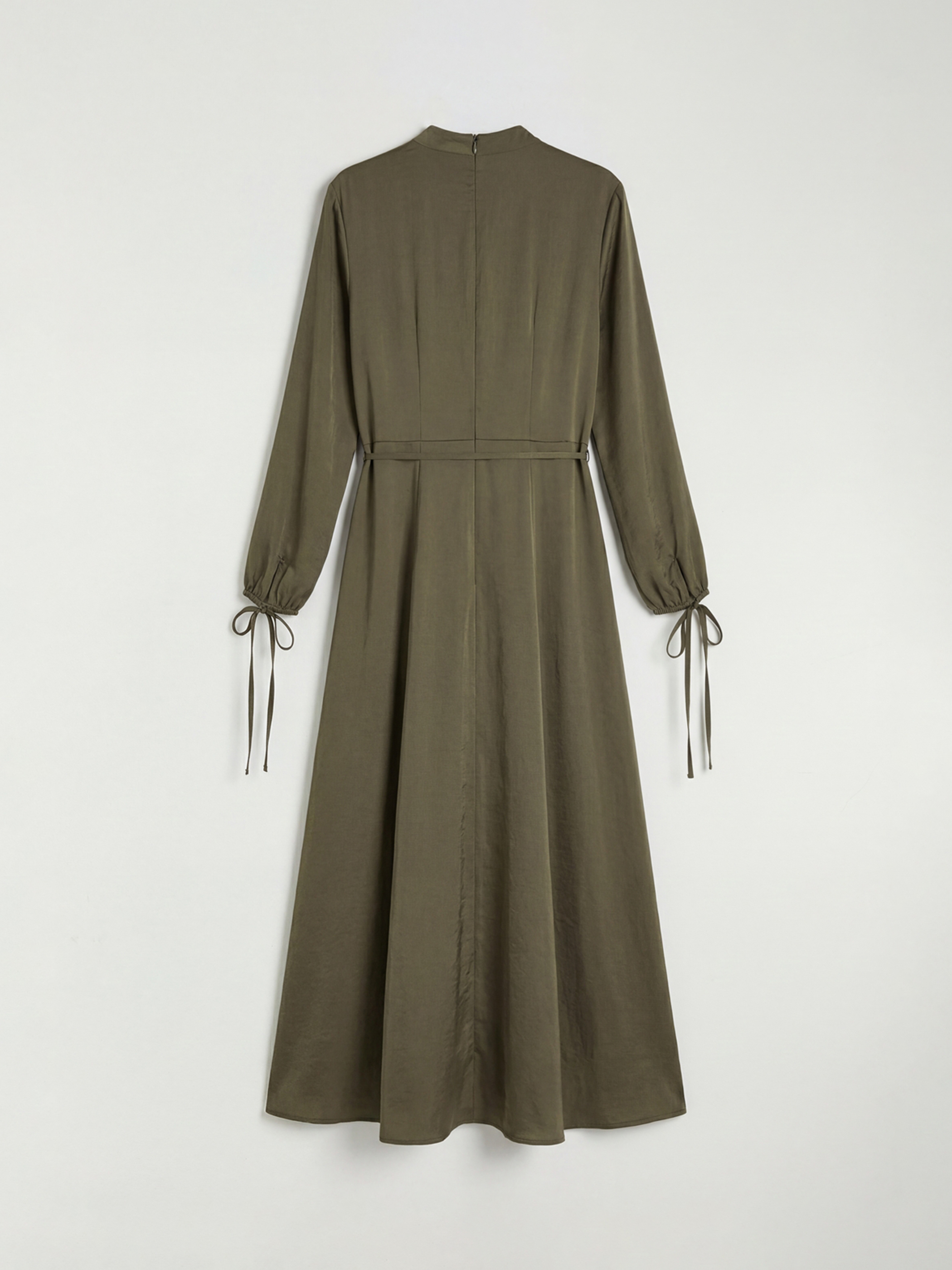 Mandarin Collar Pleated Dress-5