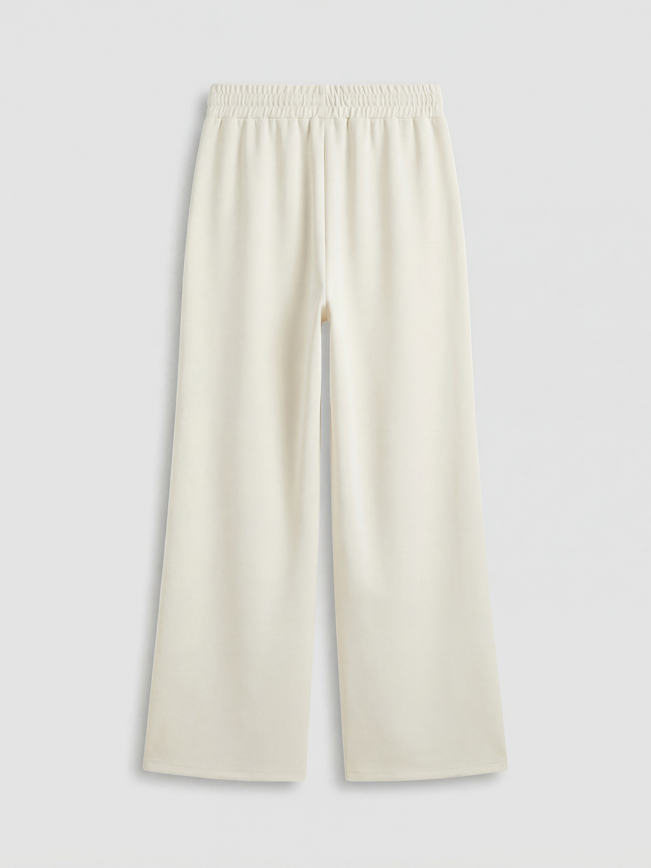 Bej Beli Lastikli Soft Touch Kadın Eşofman Altı-7