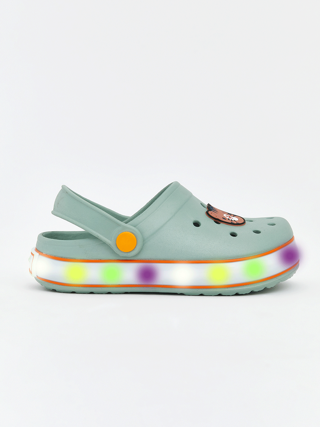 Yeşil Ayıcık Baskılı Erkek Bebek Plaj Sandaleti-1