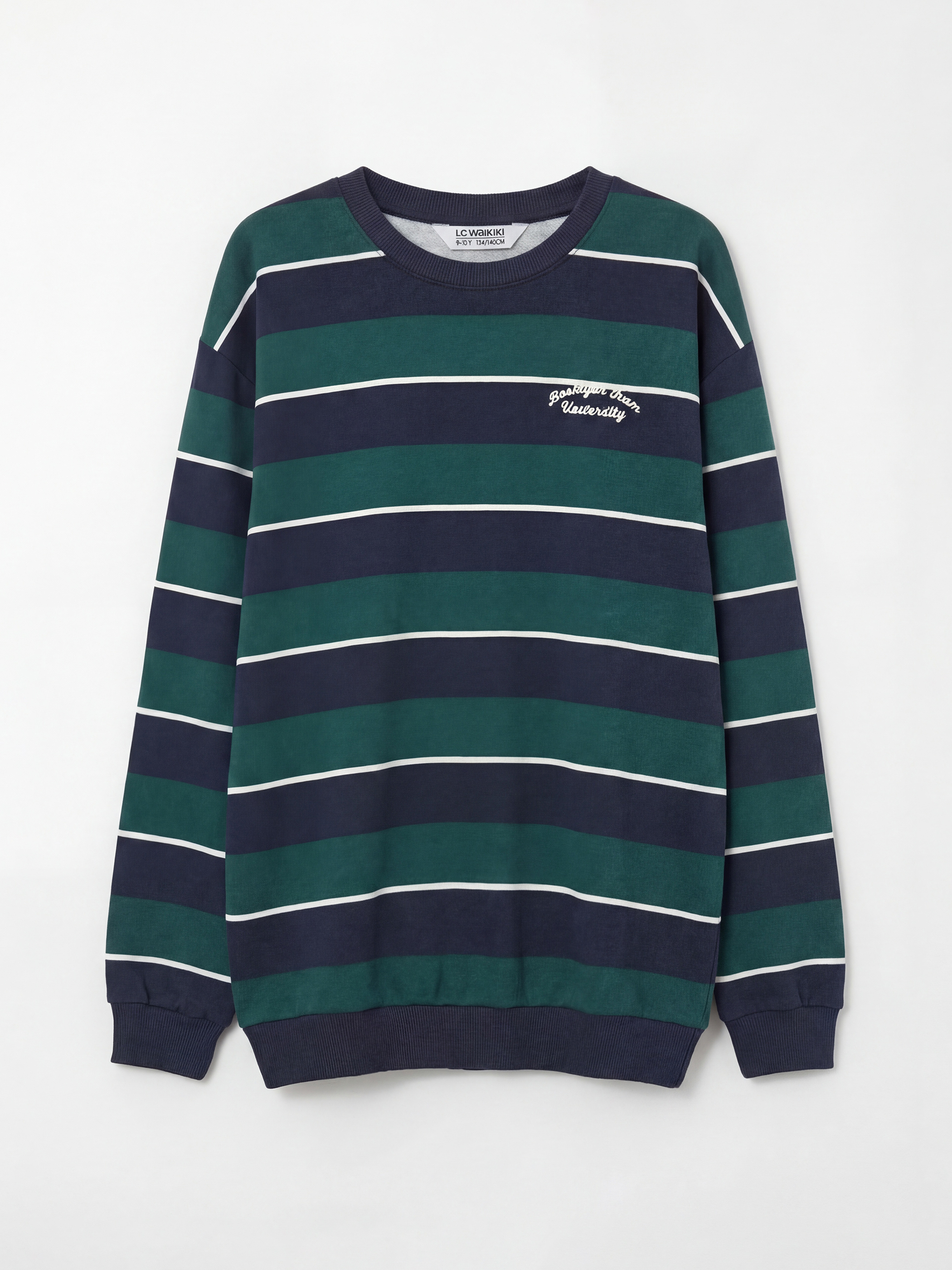 LCW Kids Bisiklet Yaka Çizgili Erkek Çocuk Sweatshirt - S6KI86Z4-LSJ