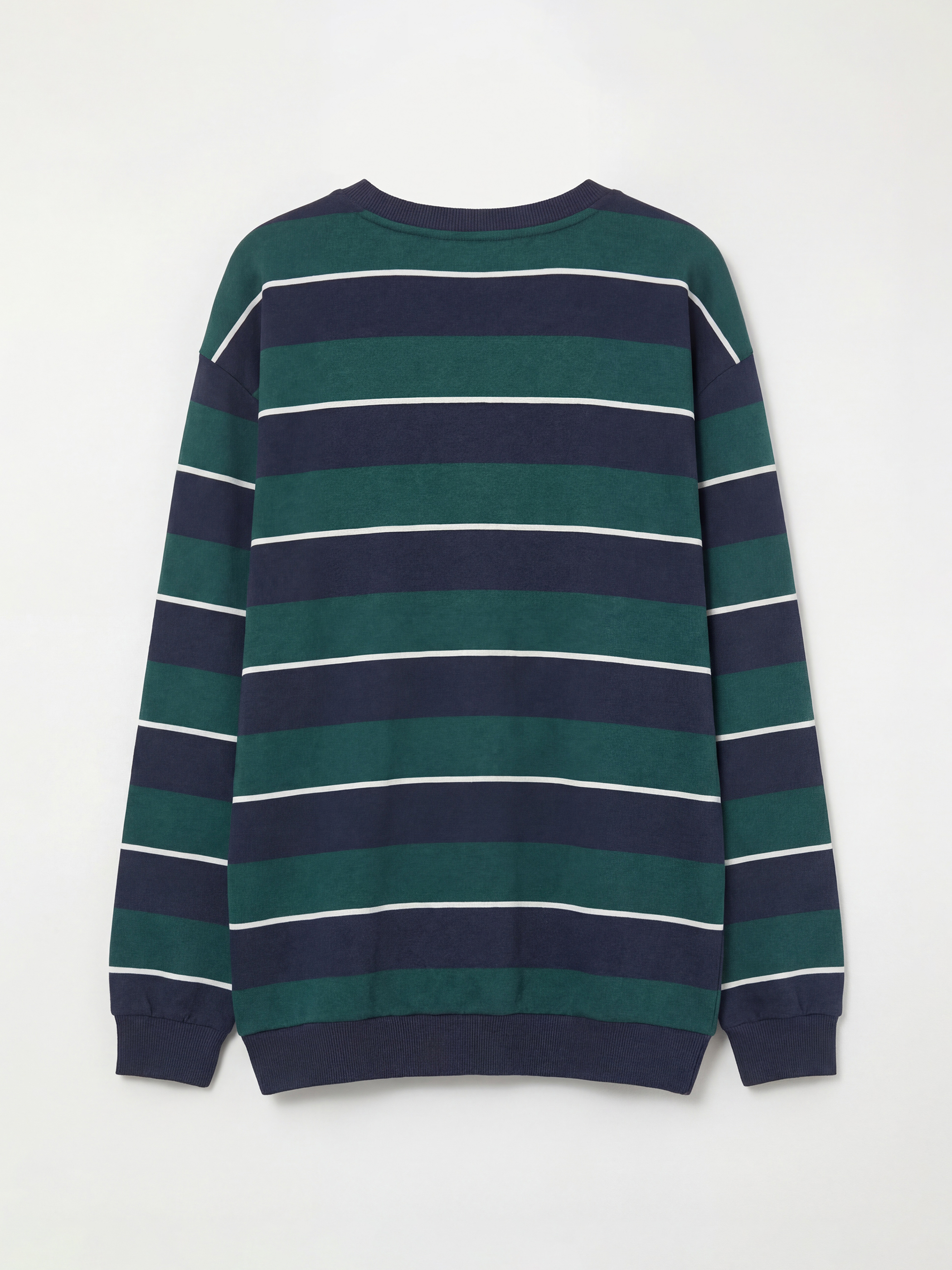 Lacivert Bisiklet Yaka Çizgili Erkek Çocuk Sweatshirt-1