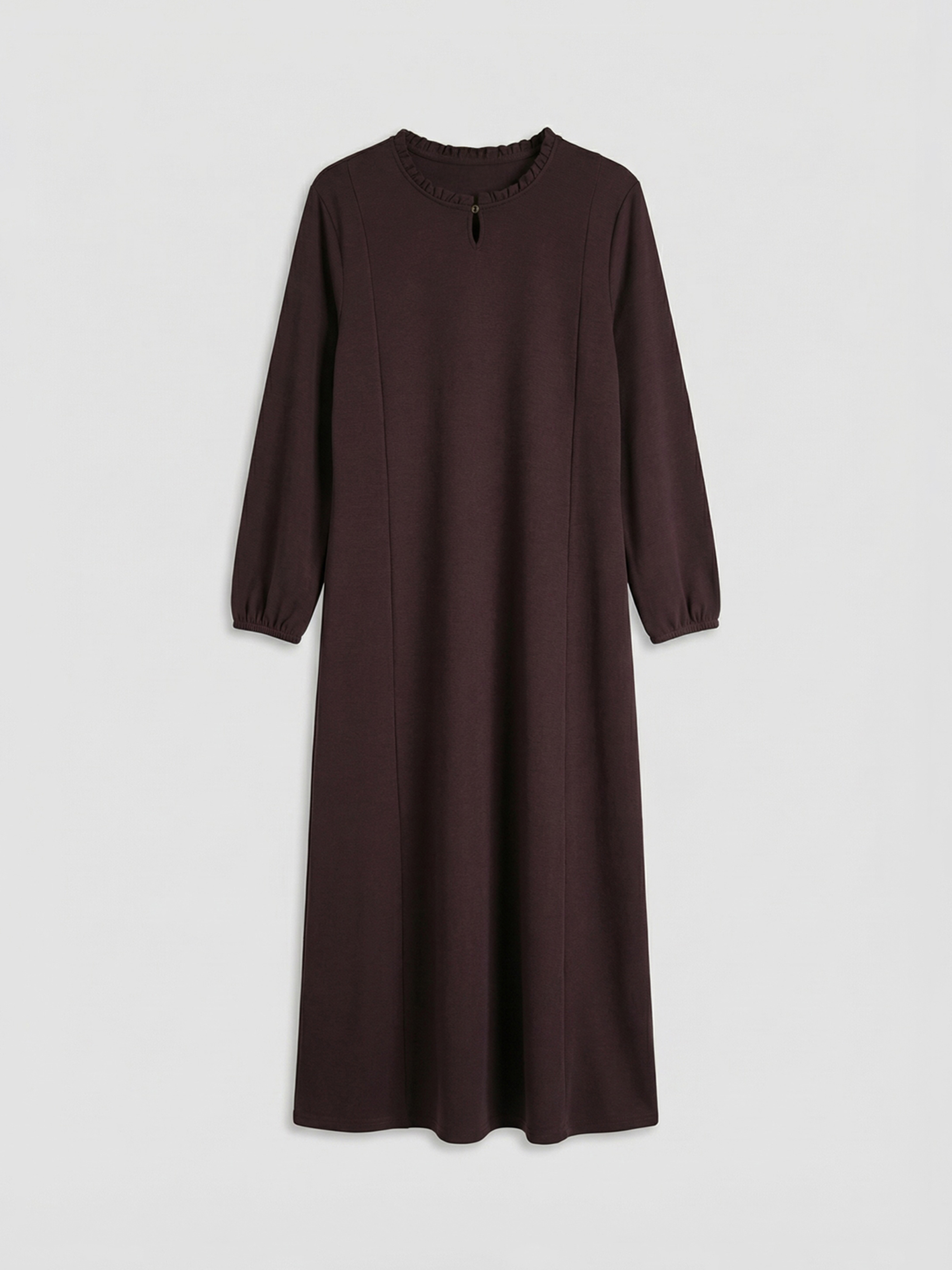 LCW Grace Bisiklet Yaka Fırfırlı Elbise - S6KI99Z8-HML