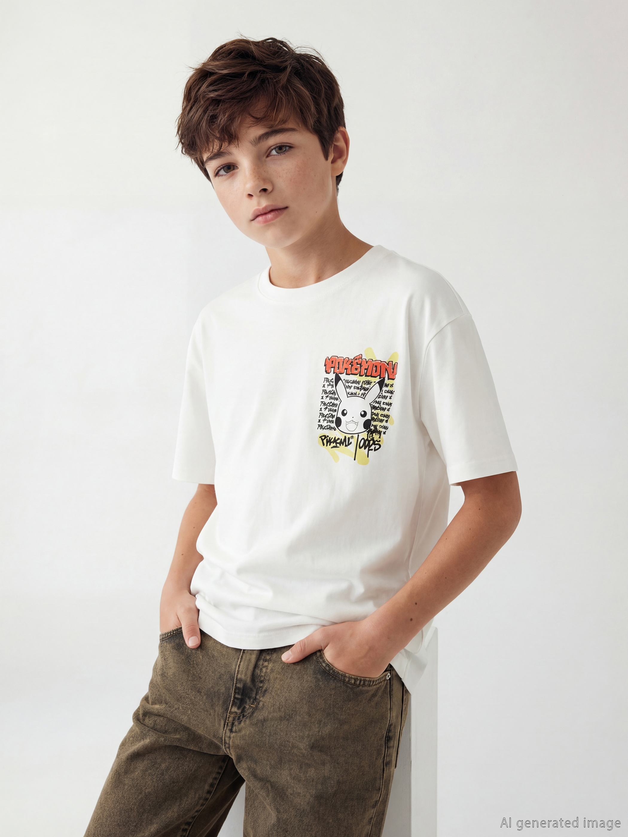 LCW Kids Pikachu Baskılı Erkek Çocuk Tişört - S6KJ11Z4-FDU