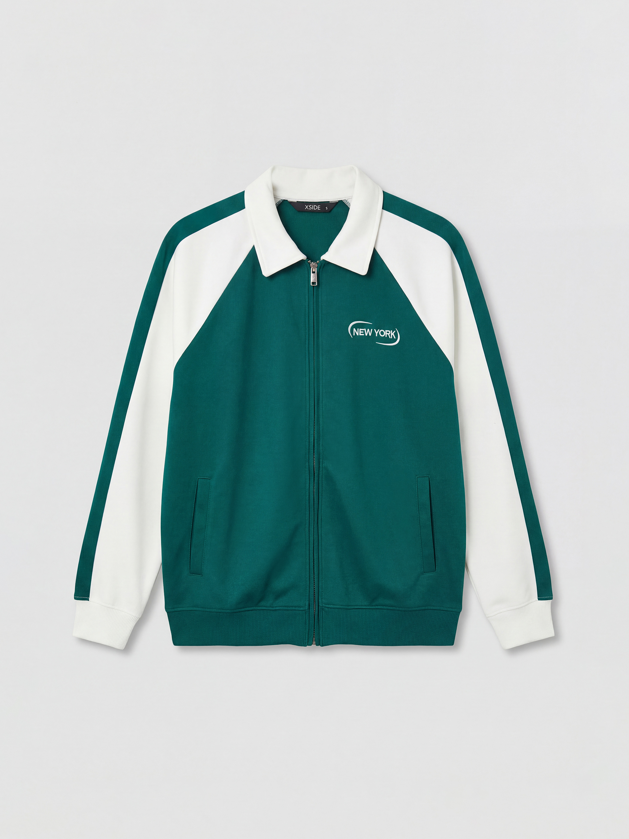 XSIDE Loose Fit New York Baskılı Erkek Fermuarlı Sweatshirt - S6KK94Z8-8WA