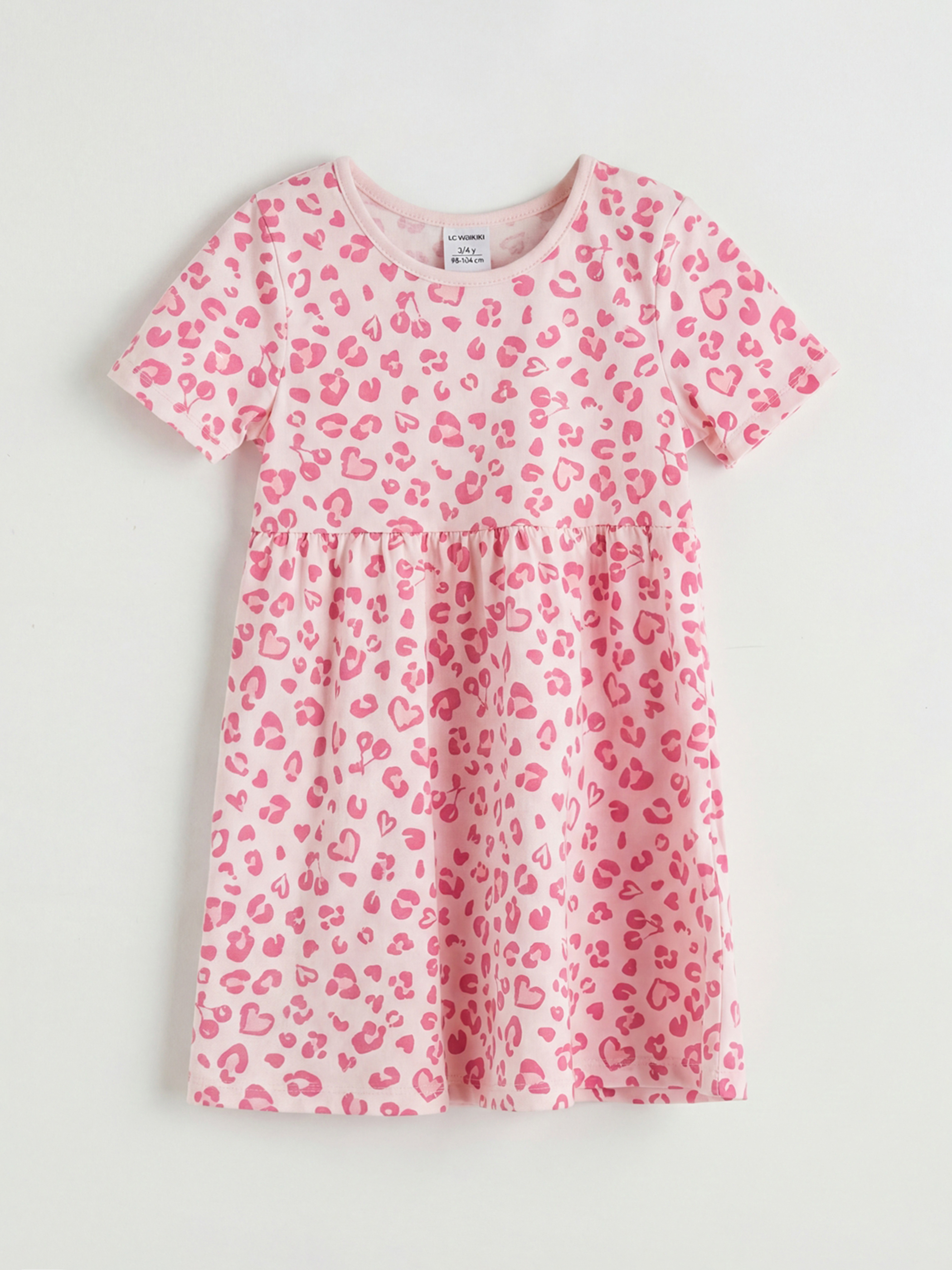 LCW ECO Bisiklet Yaka Desenli Kız Çocuk Elbise - S6KL80Z1-LT4