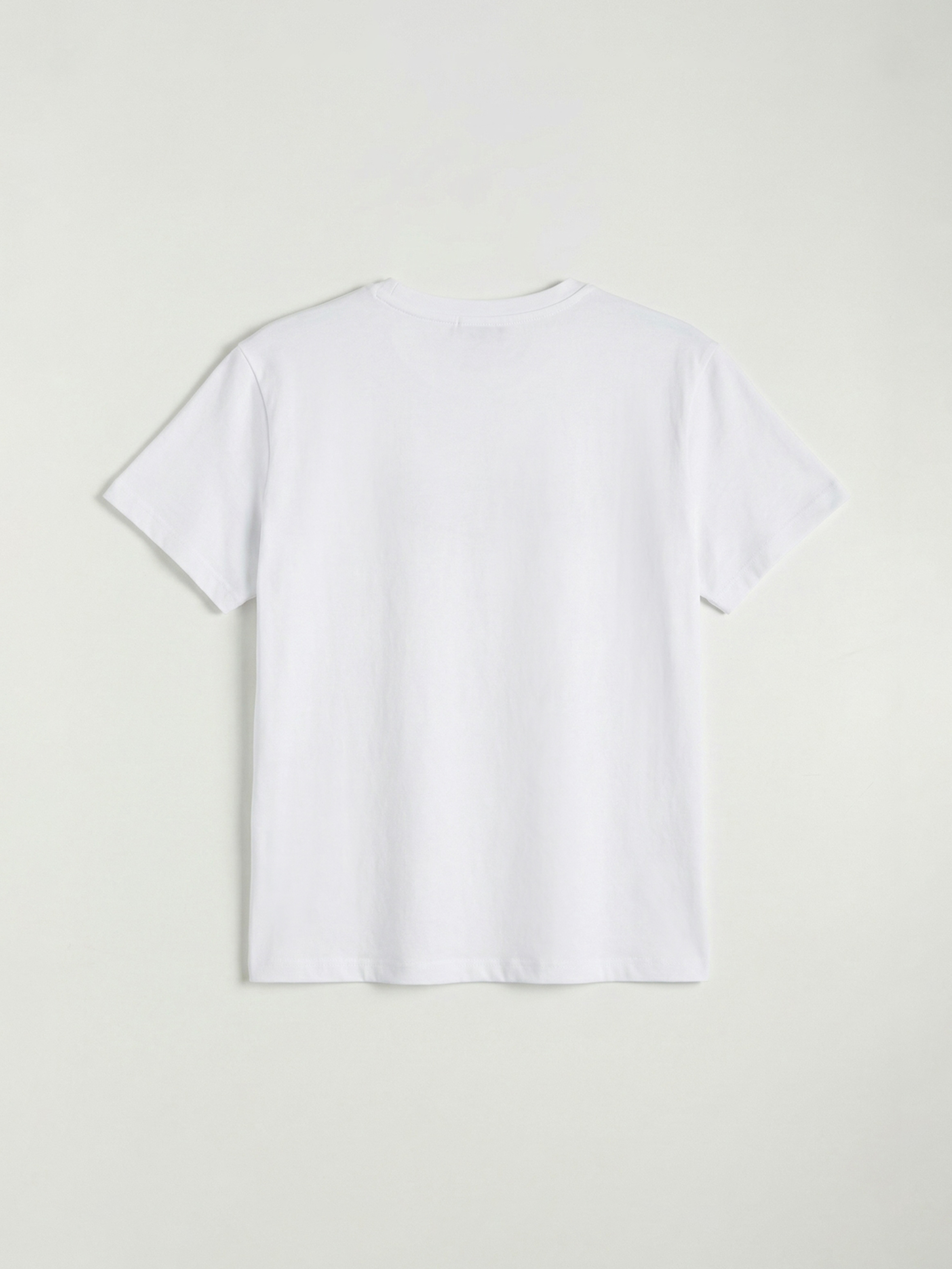 Beyaz Bisiklet Yaka Baskılı Kadın Spor Tişört	-5