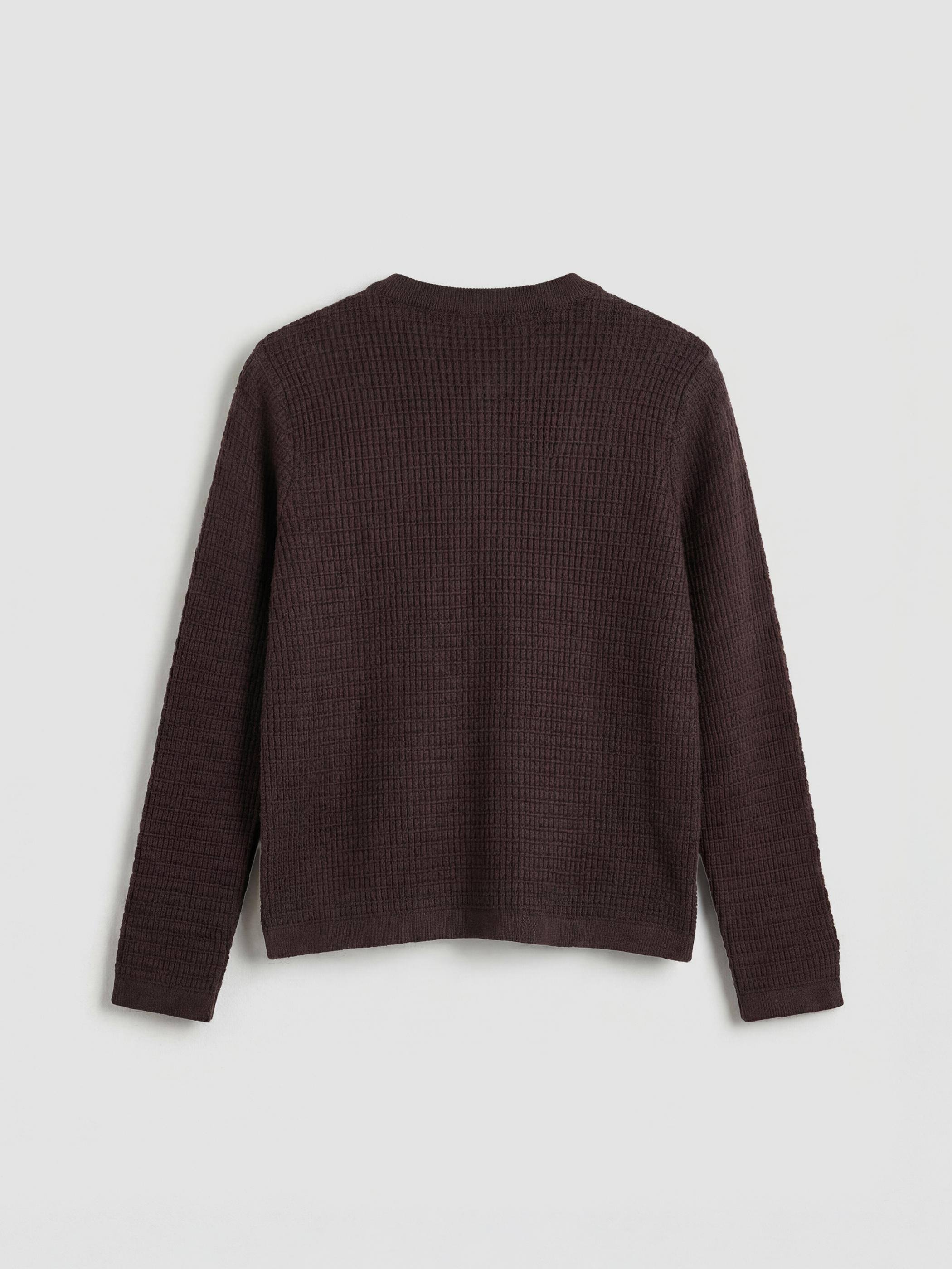 Kahverengi Bisiklet Yaka Dokulu Kadın Triko Hırka-1