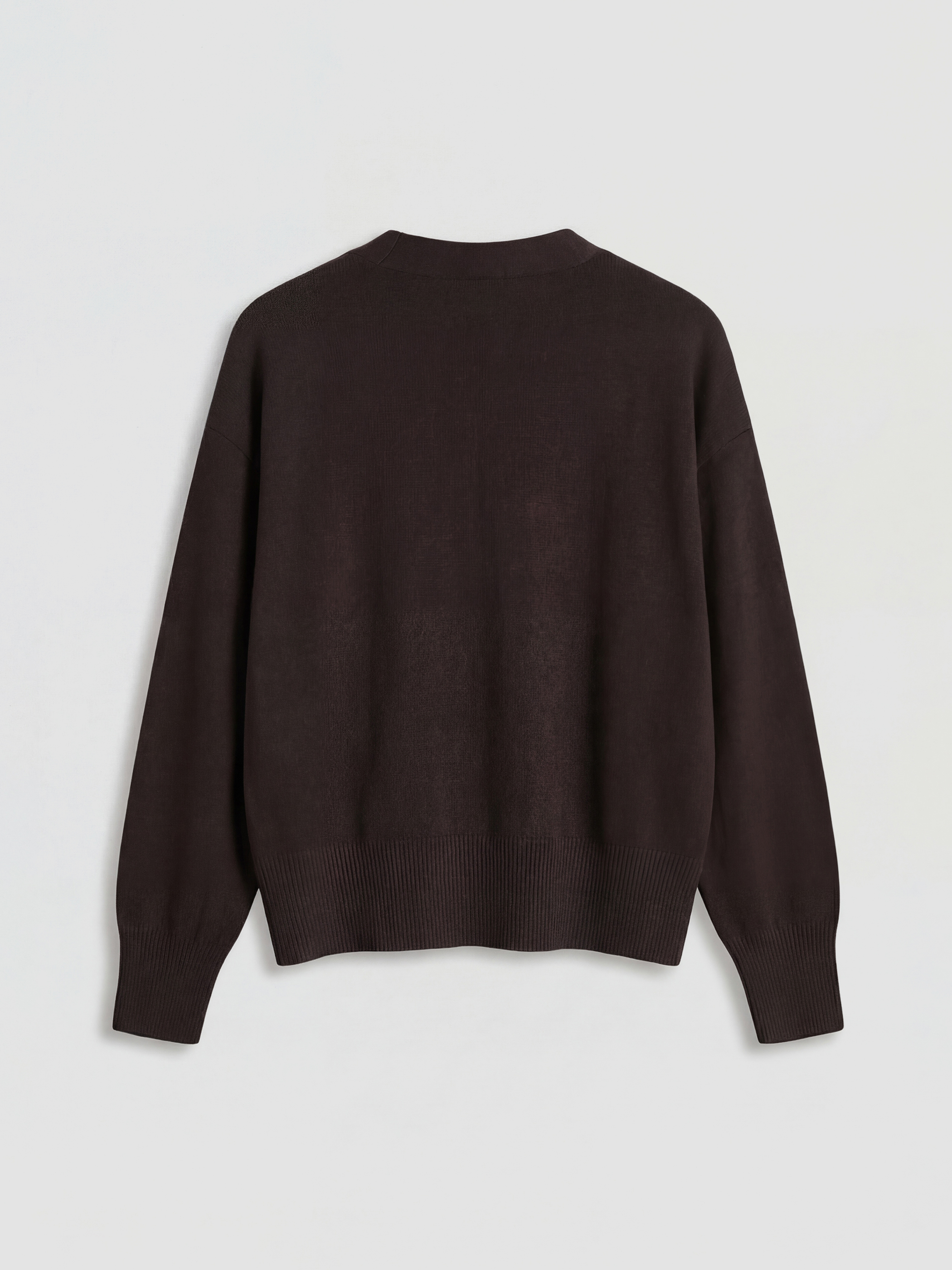 Kahverengi V Yaka Kadın Triko Hırka-5