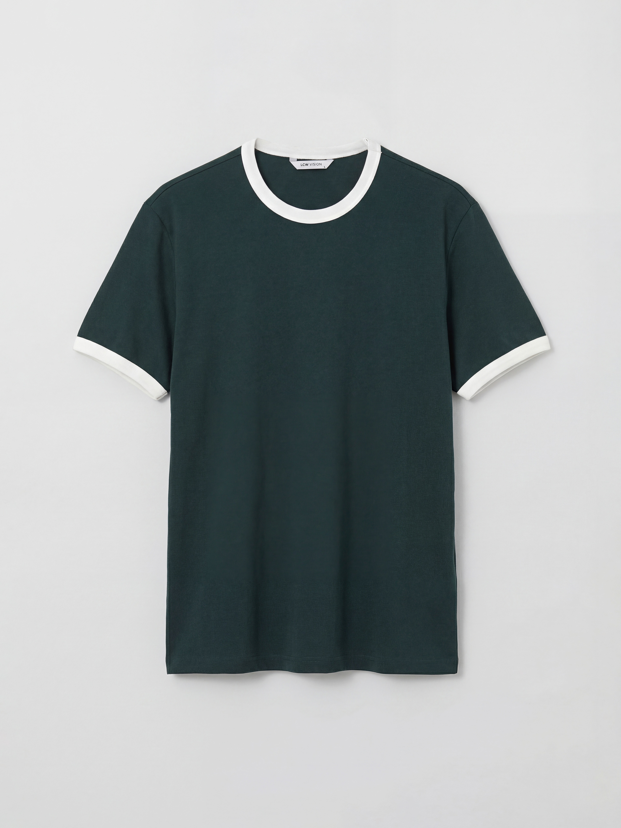 LCW Vision Bisiklet Yaka Ribanalı Erkek Tişört - S6KN70Z8-HLP