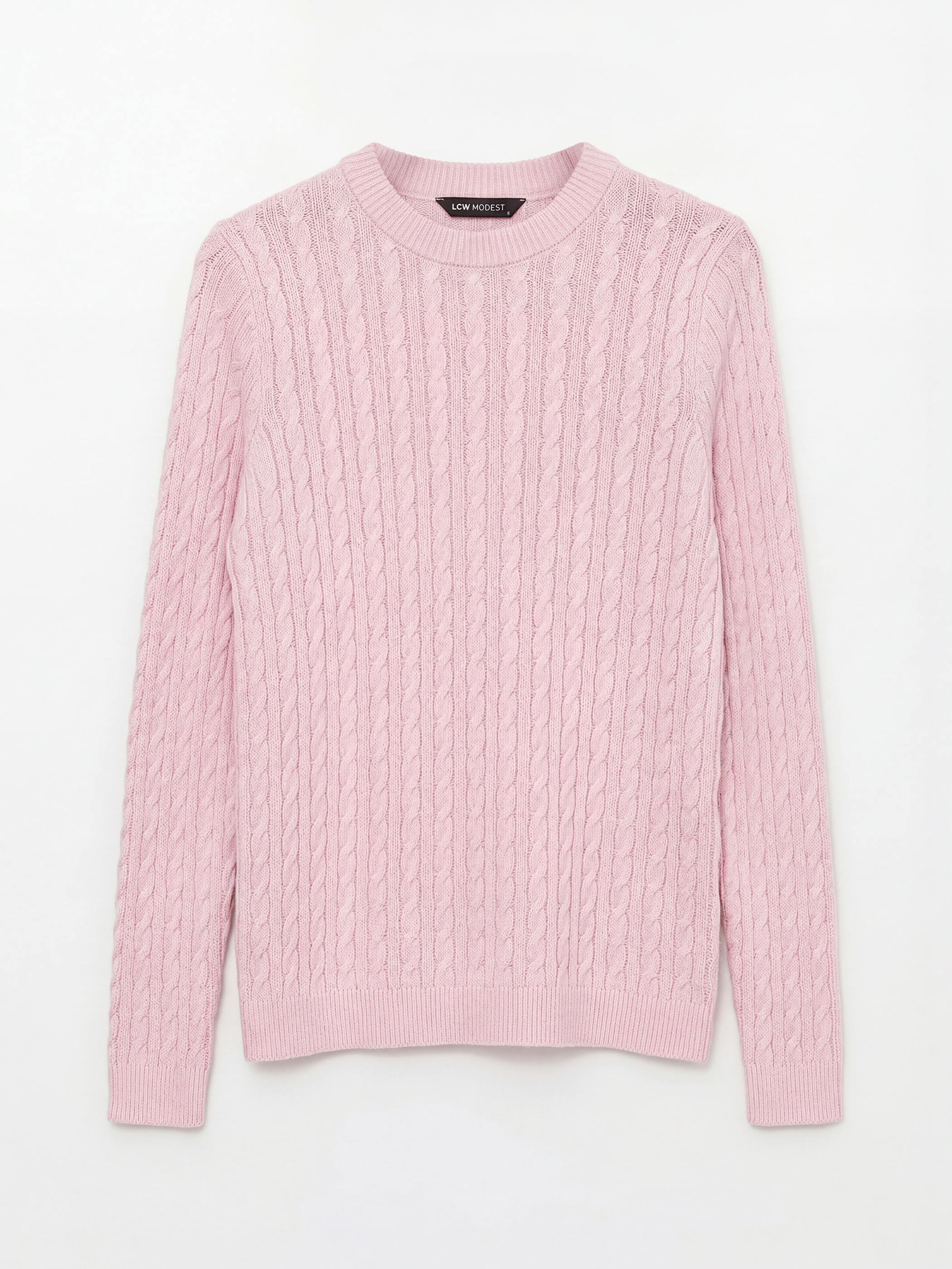 LCW Modest Bisiklet Yaka Kendinden Desenli Kadın Triko Kazak	 - S6KO27Z8-DRH