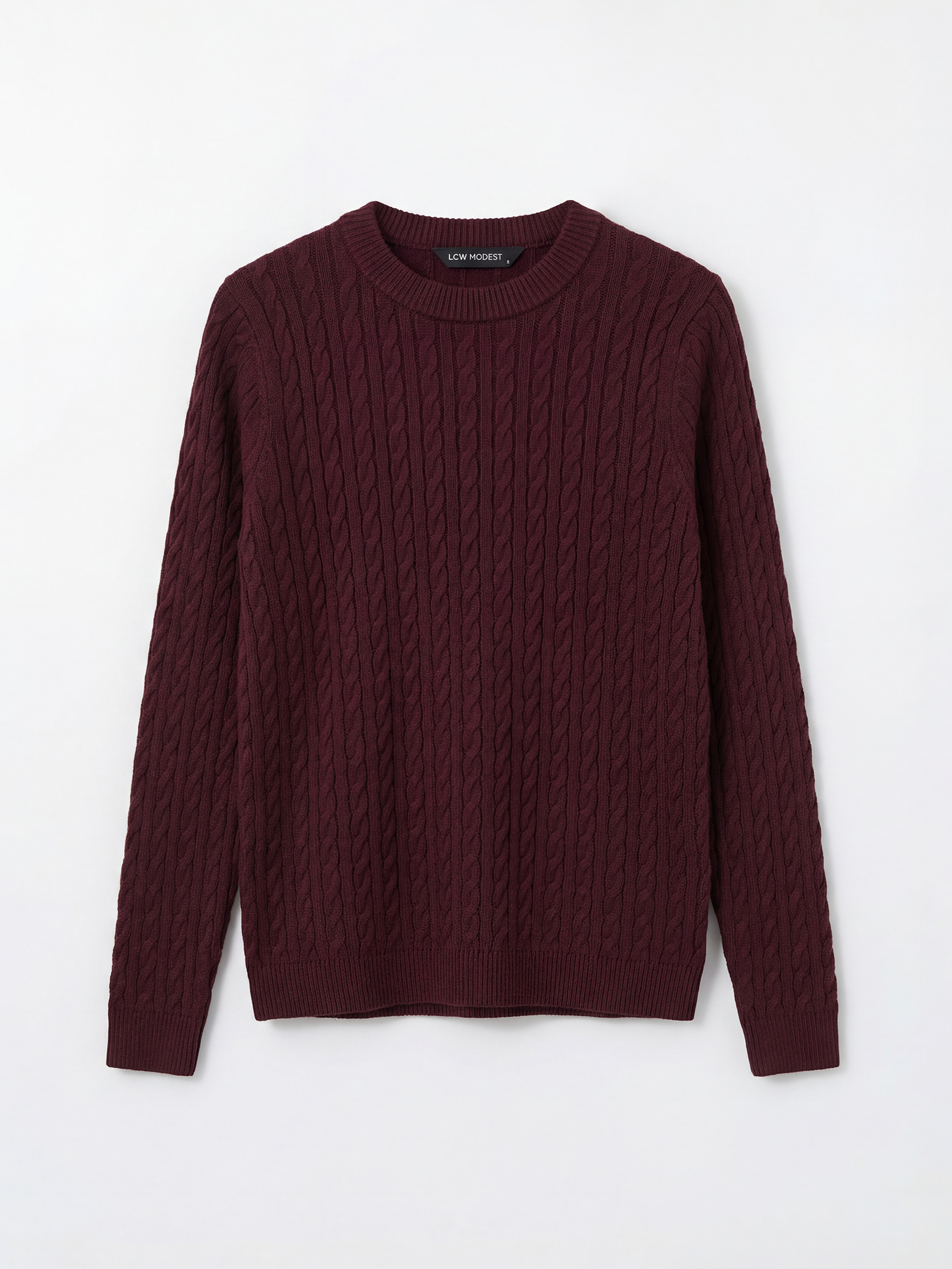 LCW Modest Bisiklet Yaka Kendinden Desenli Kadın Triko Kazak	 - S6KO27Z8-ZGR