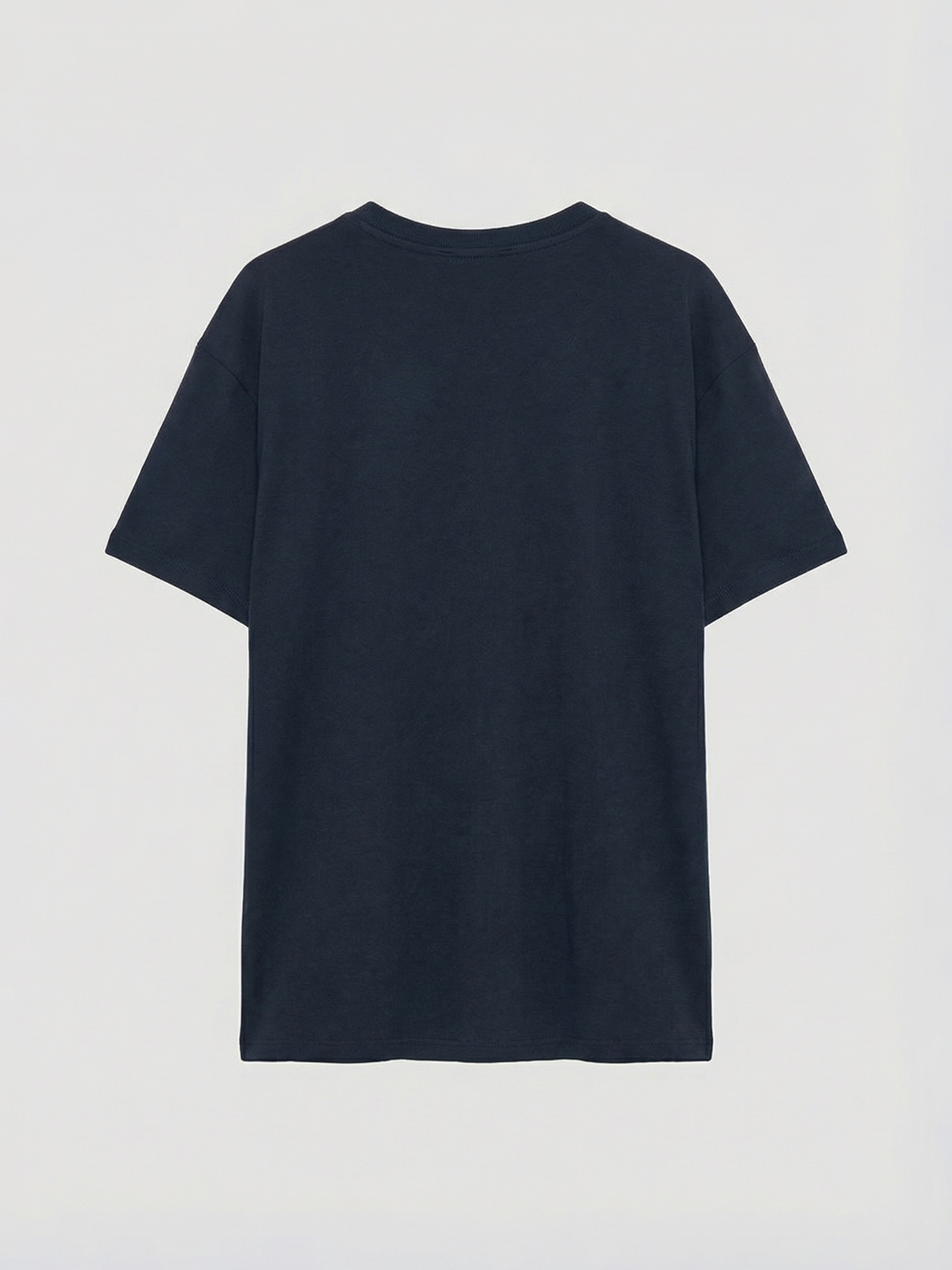 Lacivert Bisiklet Yaka Taşlı Soft Touch Kadın Tişört-1