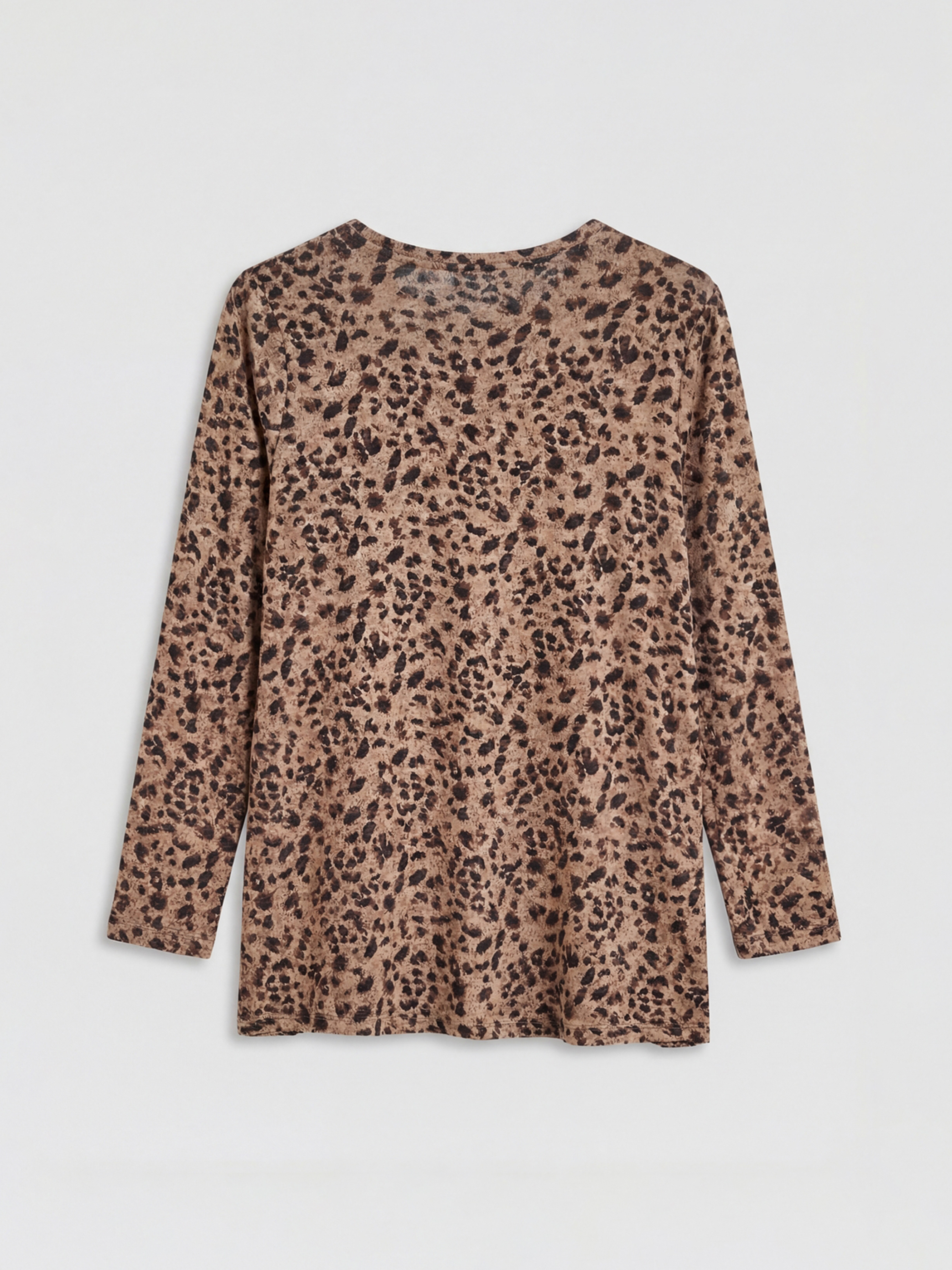 Leopard Print Blouse with a Crew Neck-5