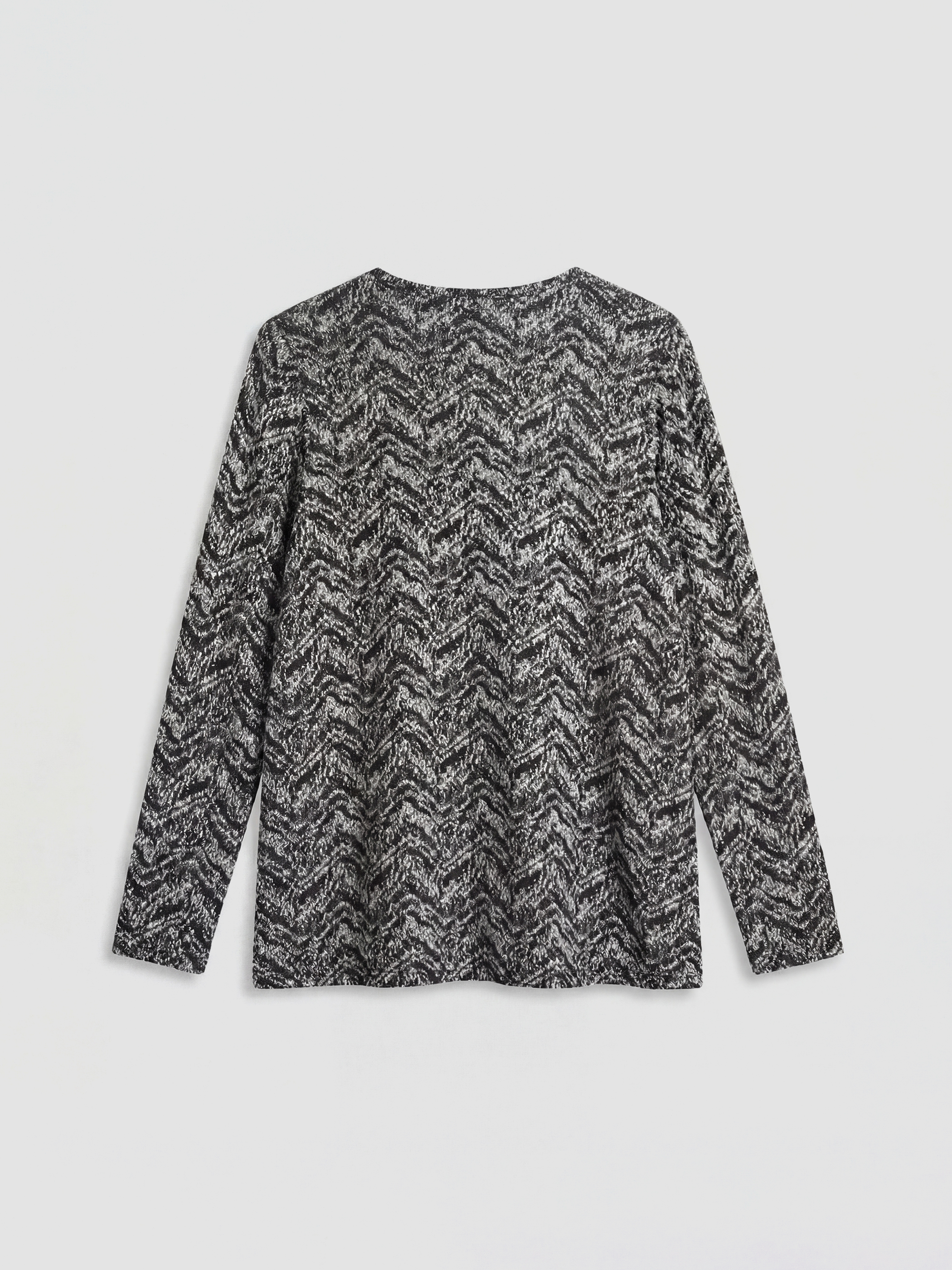 Beyaz Bisiklet Yaka Desenli Bluz-5