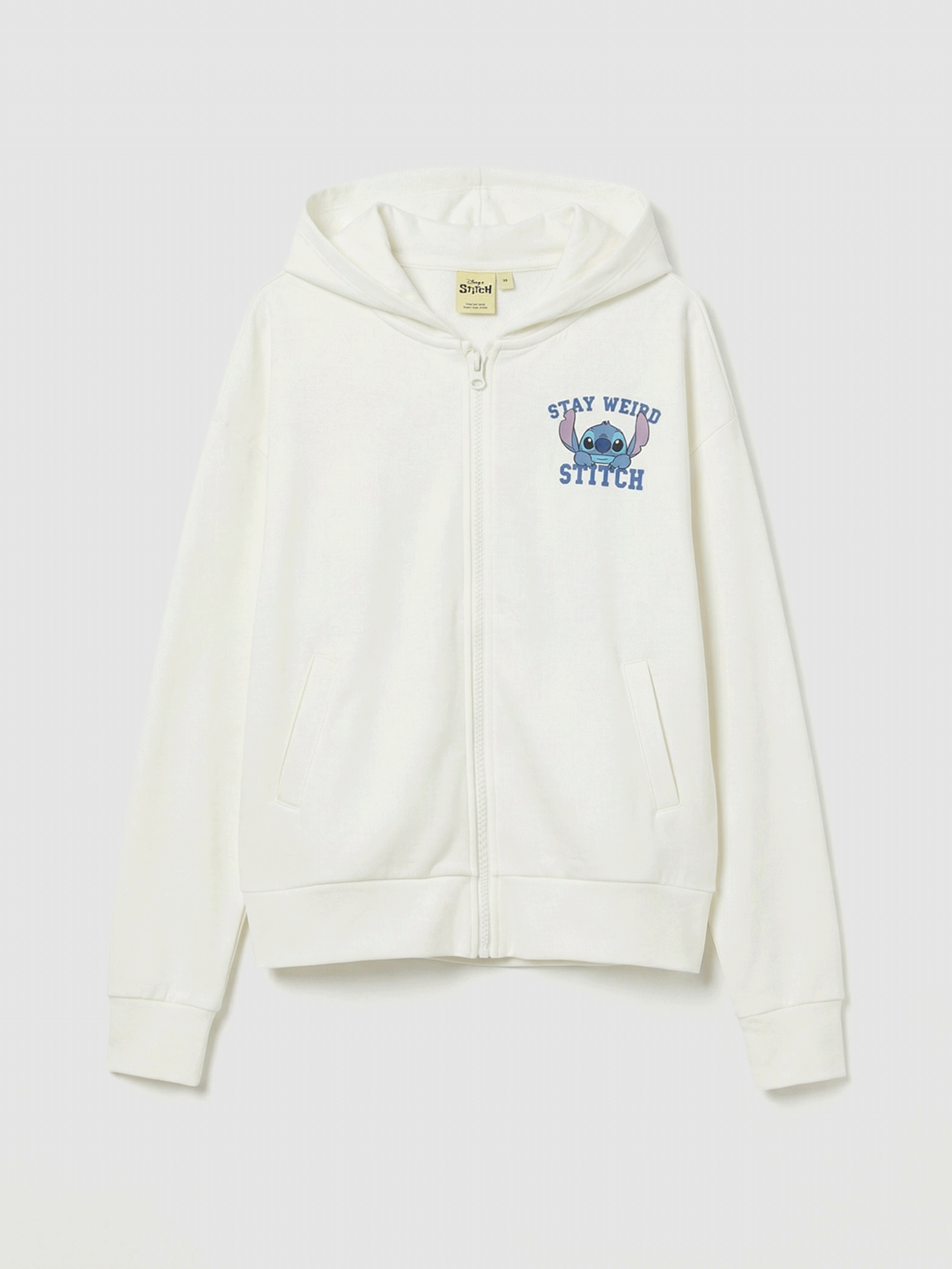 LCW Kids Stitch Baskılı Kız Çocuk Soft Touch Fermuarlı Sweatshirt - S6KS00Z4-R9J