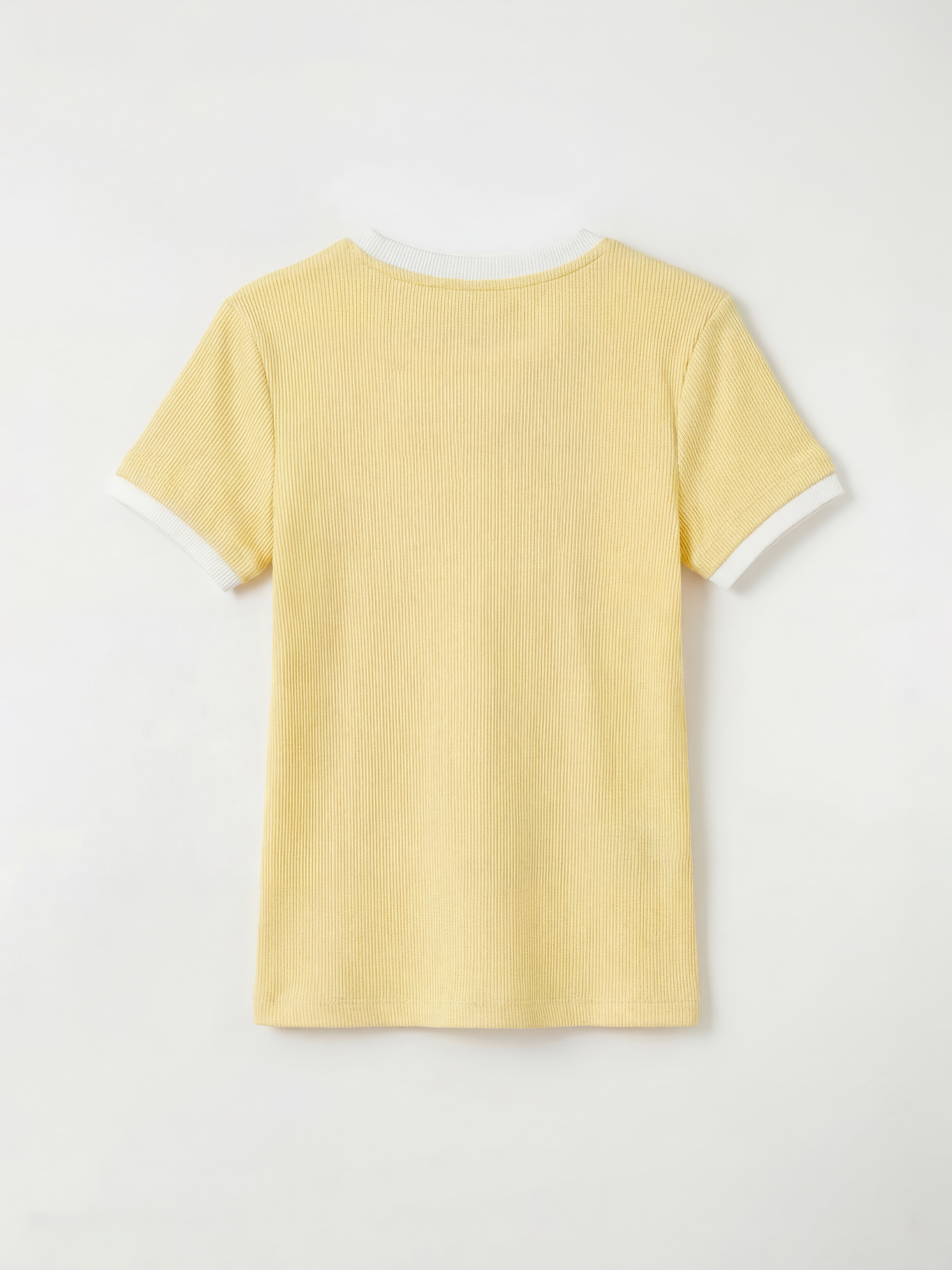 Sarı Bisiklet Yaka Kız Çocuk Tişört-1