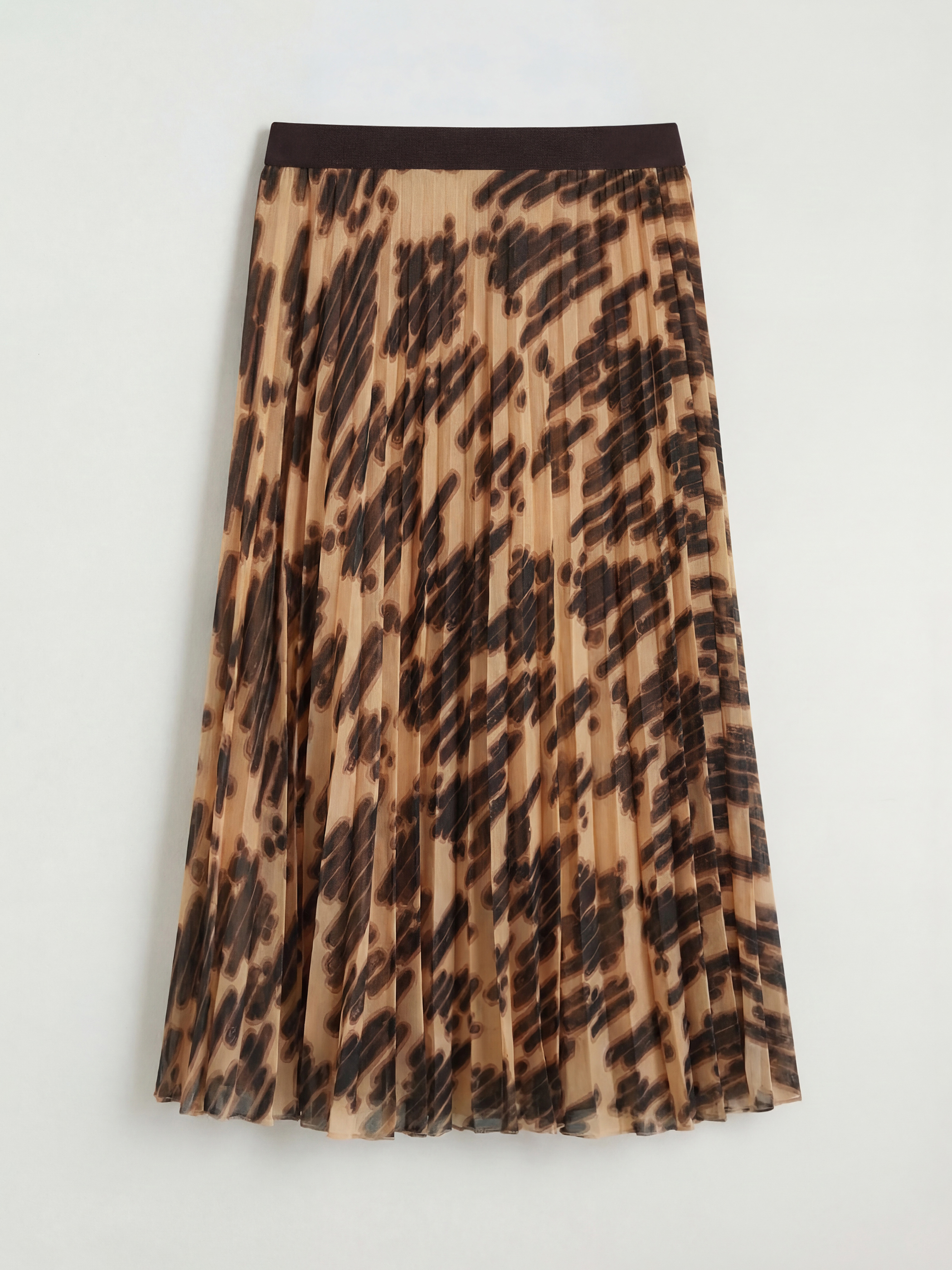 Өрнекті бүрмелі шифон белдемше серпімді белдікпен-8