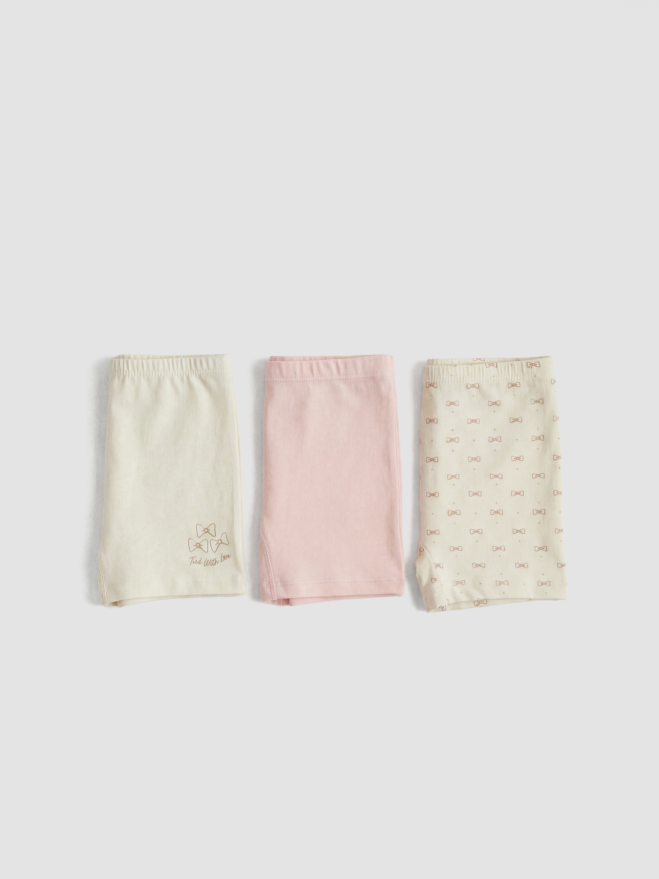 Ekru Baskılı Kız Çocuk Boxer 3'lü-1