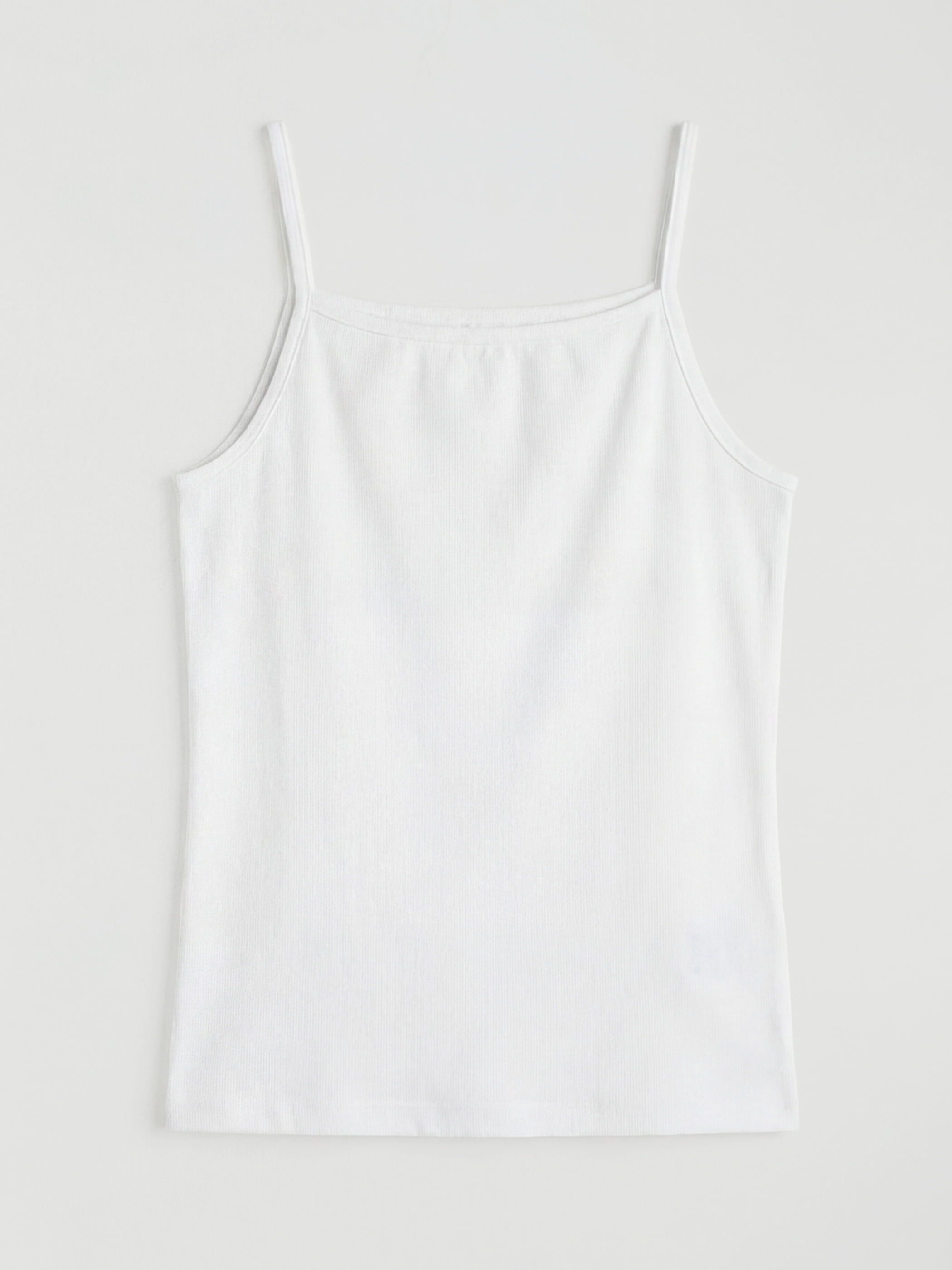 Beyaz Kare Yaka İp Askılı Kız Çocuk Atlet-1