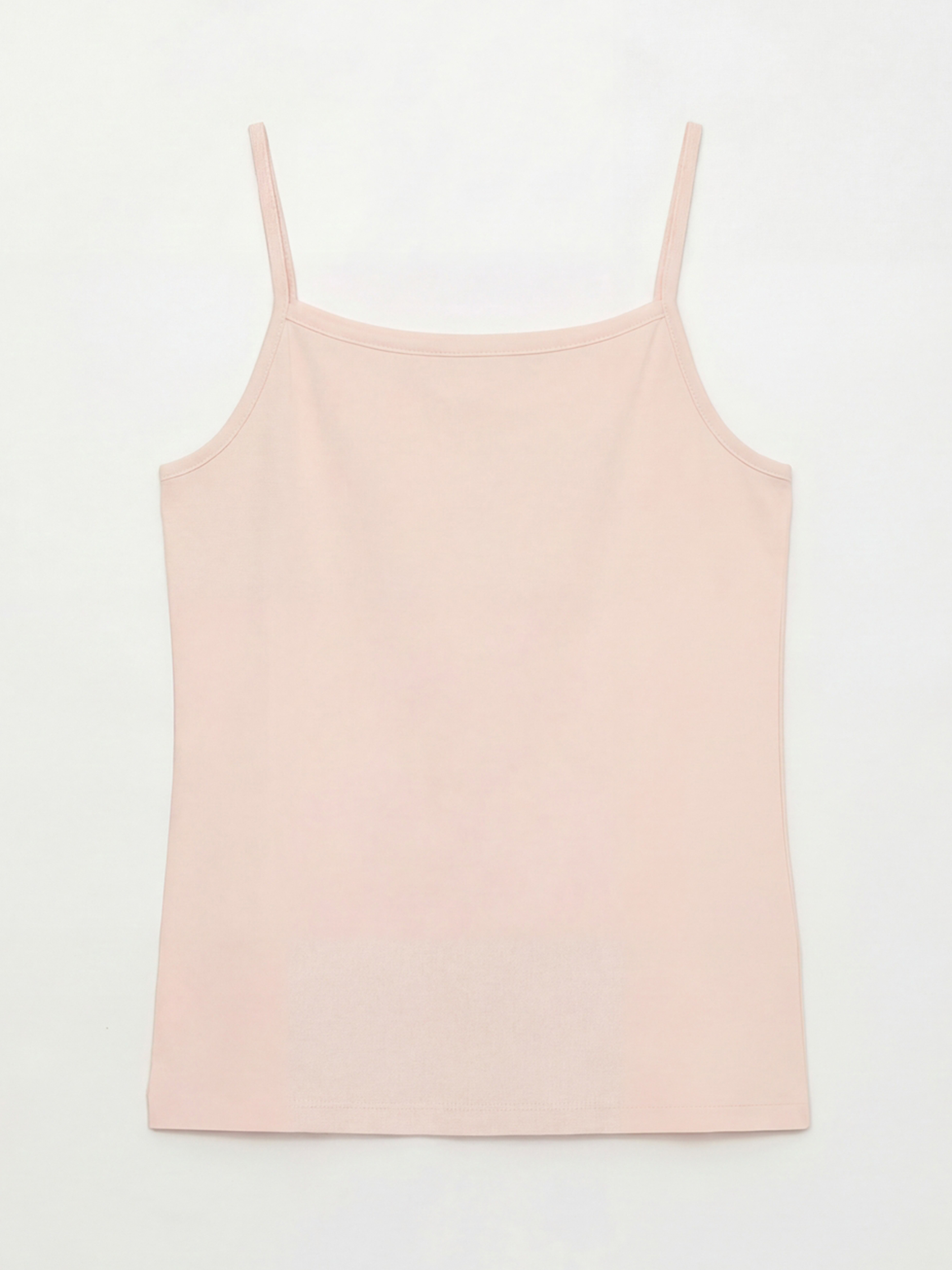 Pembe Kare Yaka İp Askılı Kız Çocuk Atlet-1