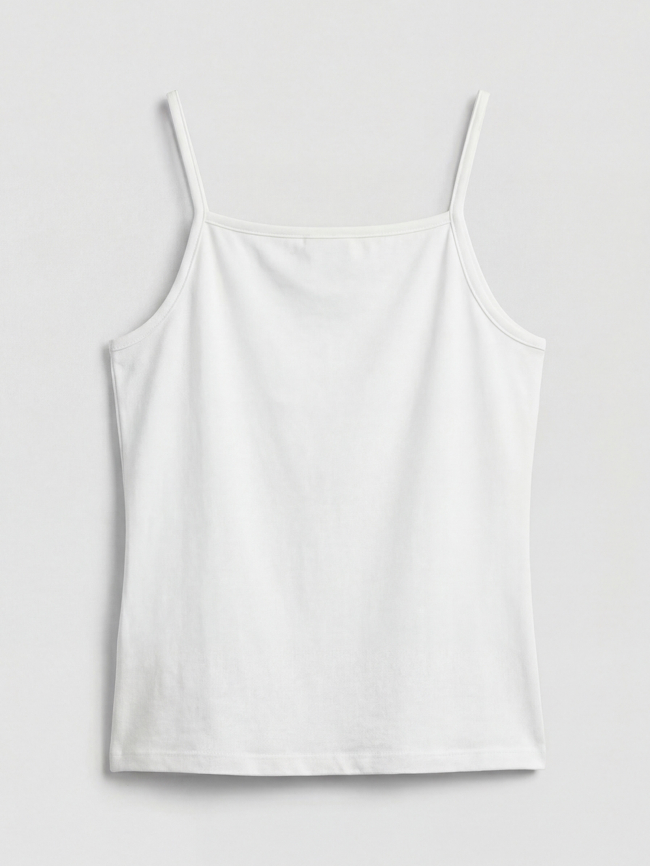 Beyaz Kare Yaka İp Askılı Kız Çocuk Atlet-1