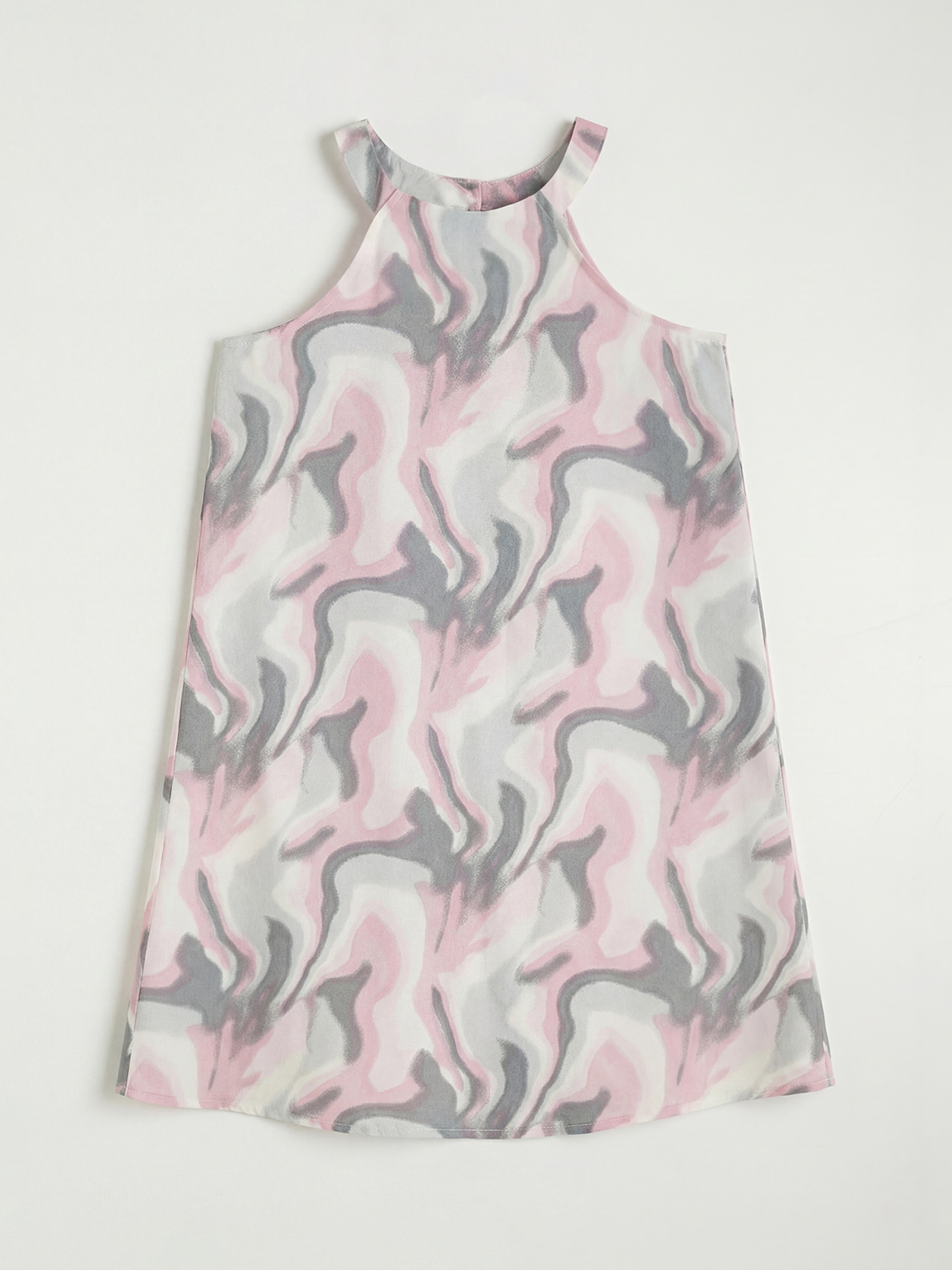 LCW ECO Halter Yaka Desenli Kız Çocuk Elbise - S6KY08Z4-LTM