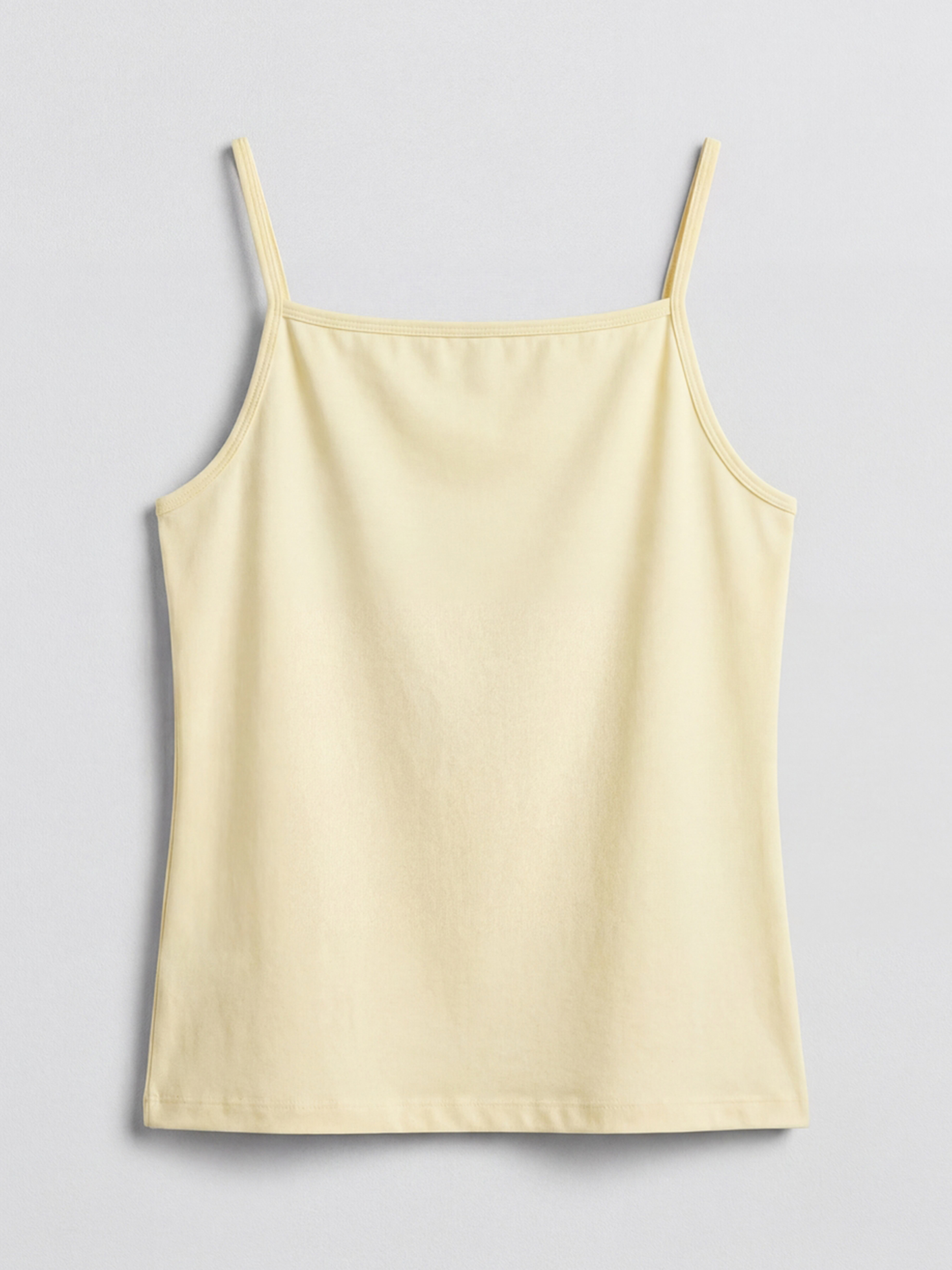 Sarı Kare Yaka İp Askılı Kız Çocuk Atlet-1