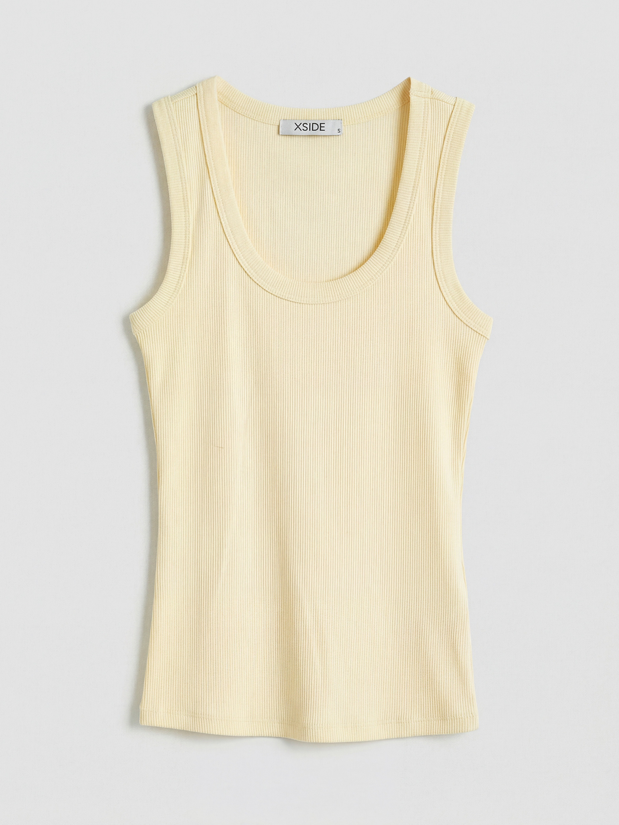 Ženska rebrasta top majica sa okruglim izrezom-3