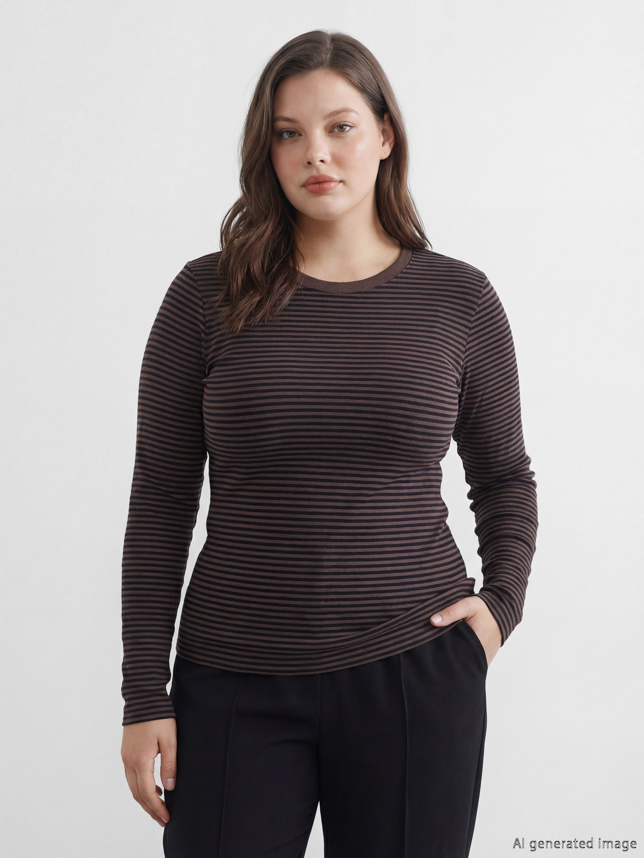 Striped crew neck bodysuit.-1