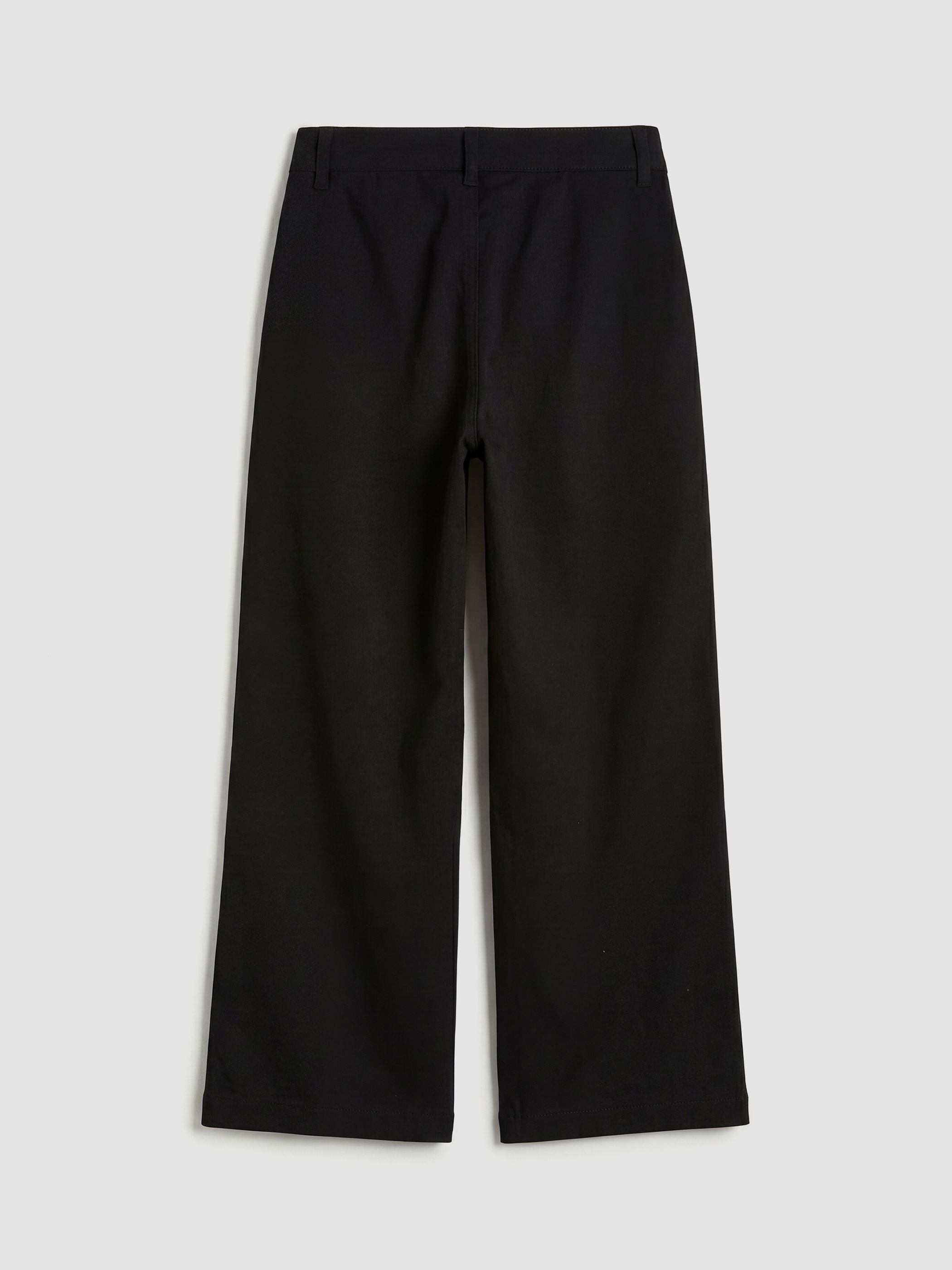 Siyah Wideleg Pileli Kız Çocuk Gabardin Pantolon-1