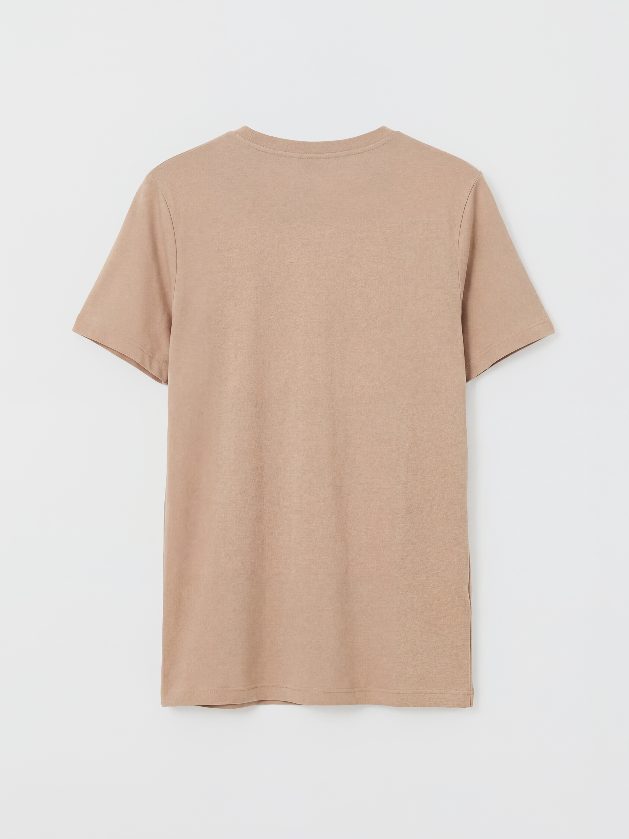 Kahverengi Bisiklet Yaka Kadın Tişört-5