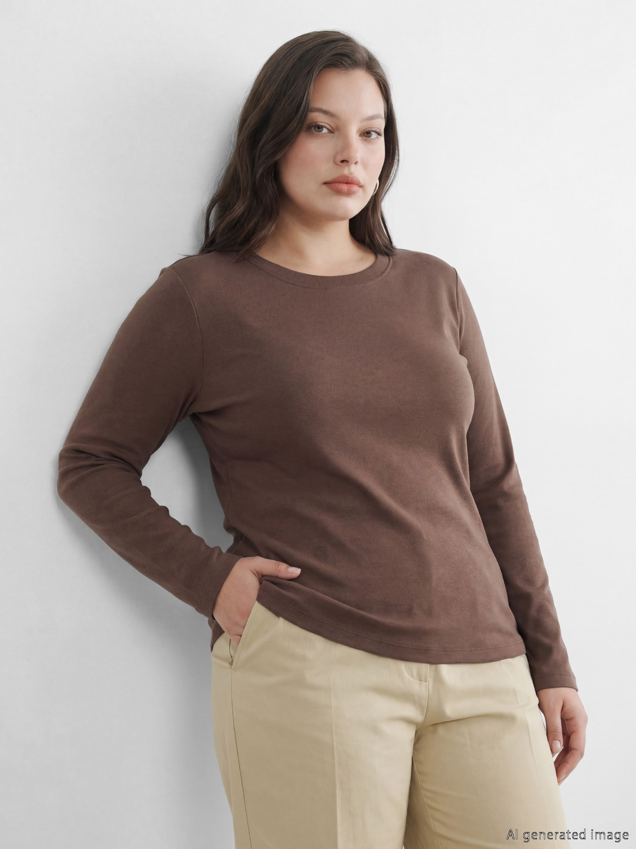 Kahverengi Bisiklet Yaka Kadın Body	-1