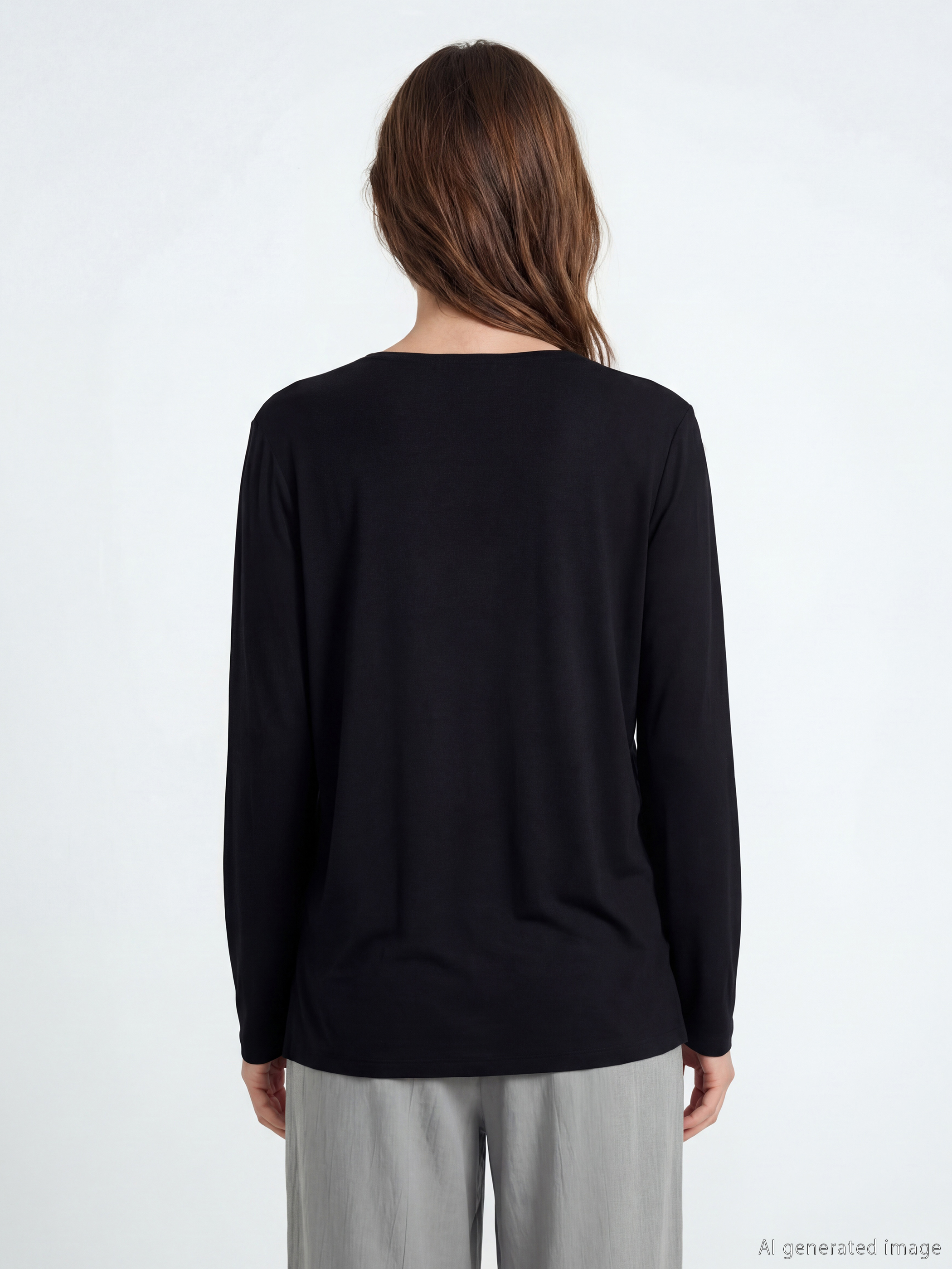 Siyah Bisiklet Yaka Taşlı Bluz-3