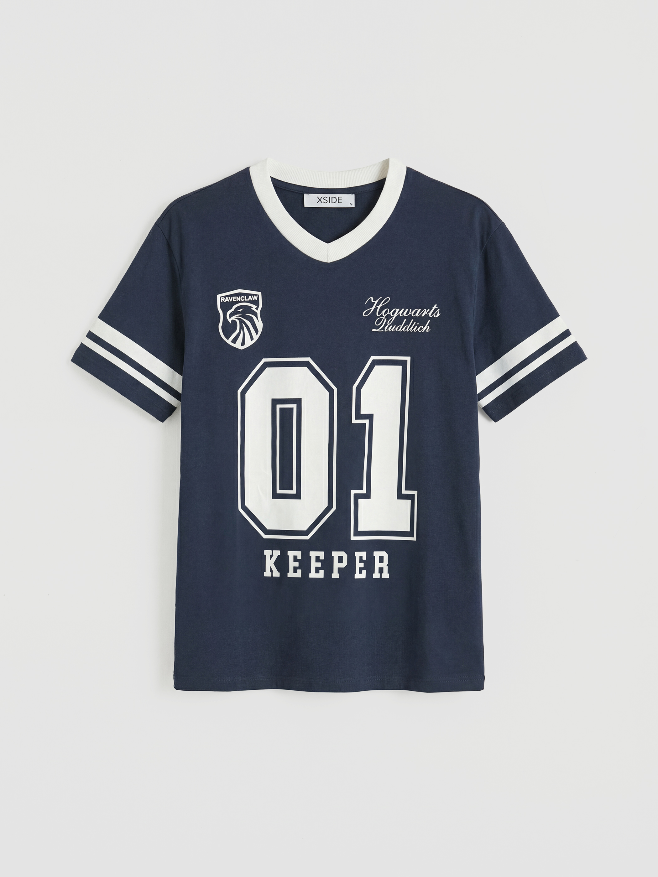 LCW ECO V Yaka Harry Potter Baskılı Oversize Kadın Tişört - S6L306Z8-8N4