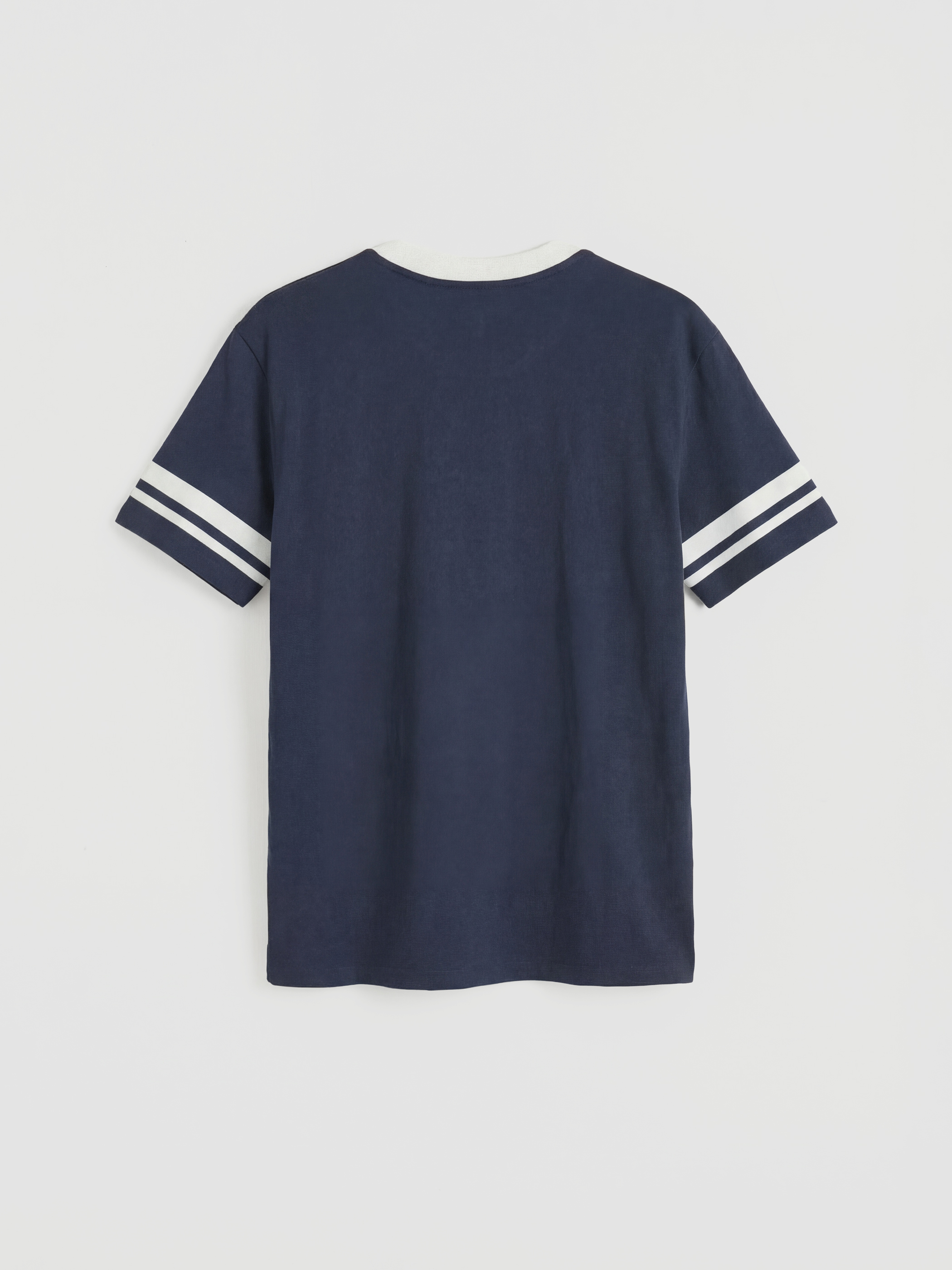 Lacivert V Yaka Harry Potter Baskılı Oversize Kadın Tişört-1