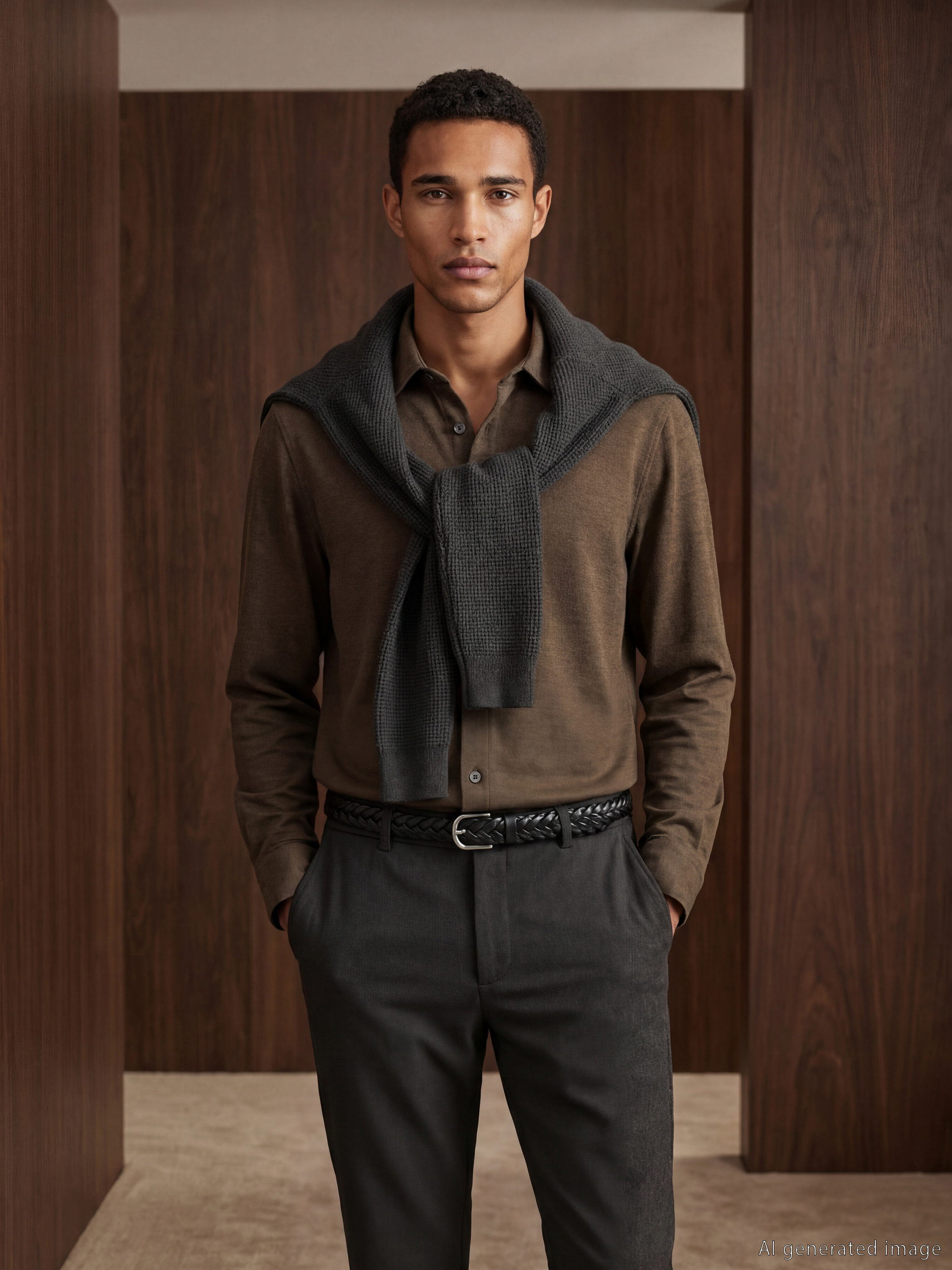 LCW Vision Regular Fit Erkek Dokulu Gömlek - S6L432Z8-L9M