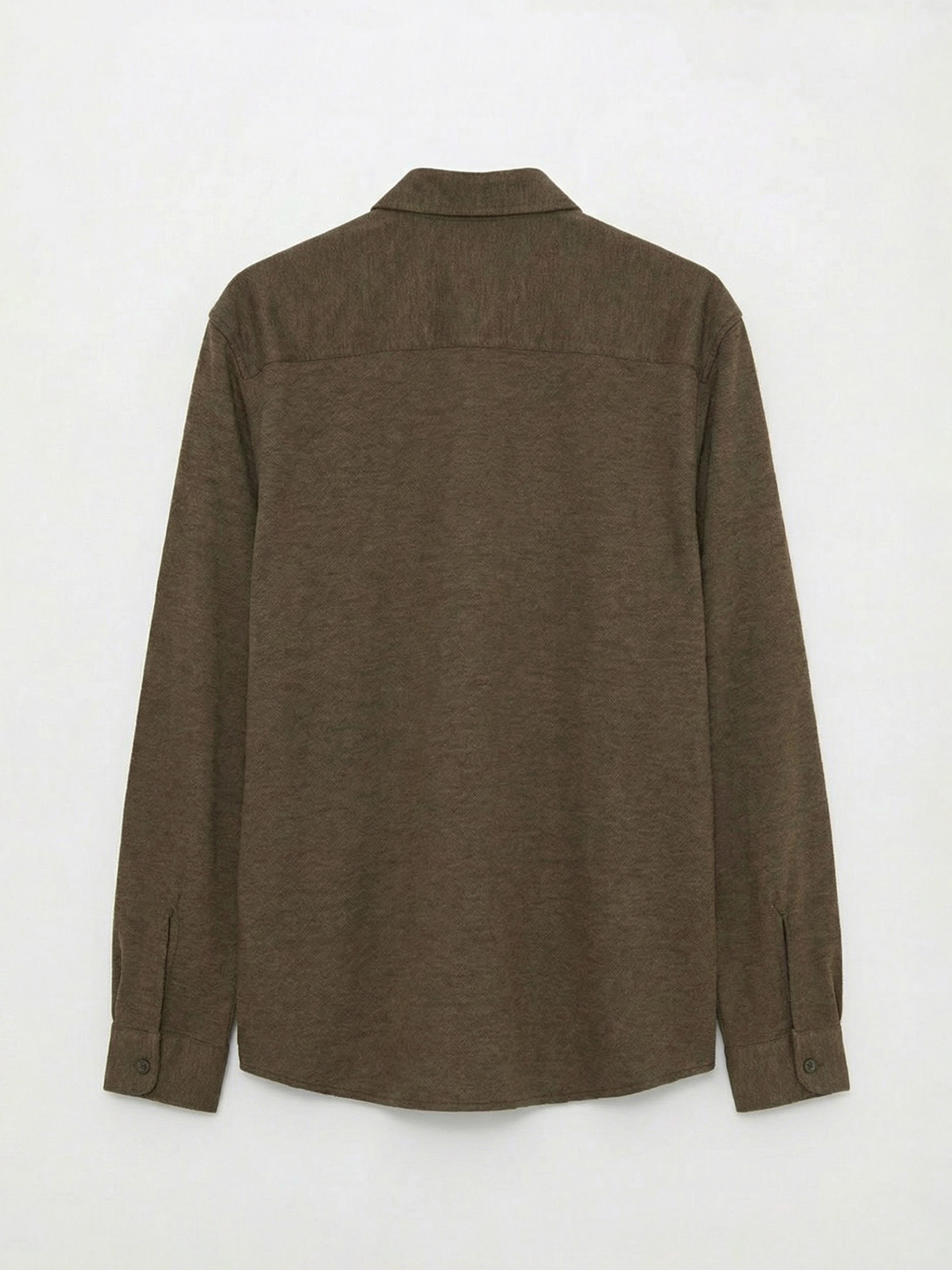 Kahverengi Regular Fit Erkek Dokulu Gömlek-1