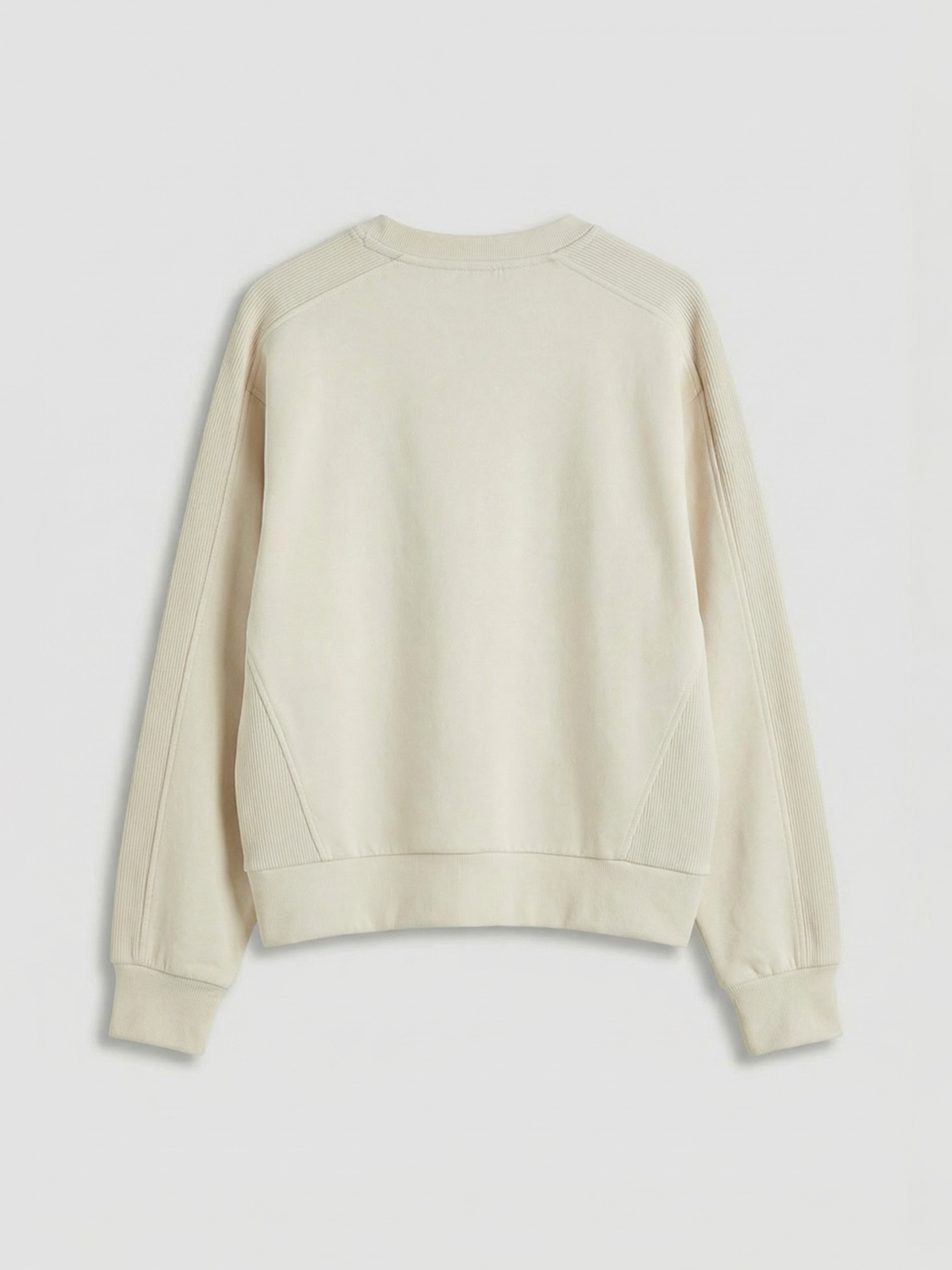 Gri Bisiklet Yaka Oversize Kadın Sweatshirt-1