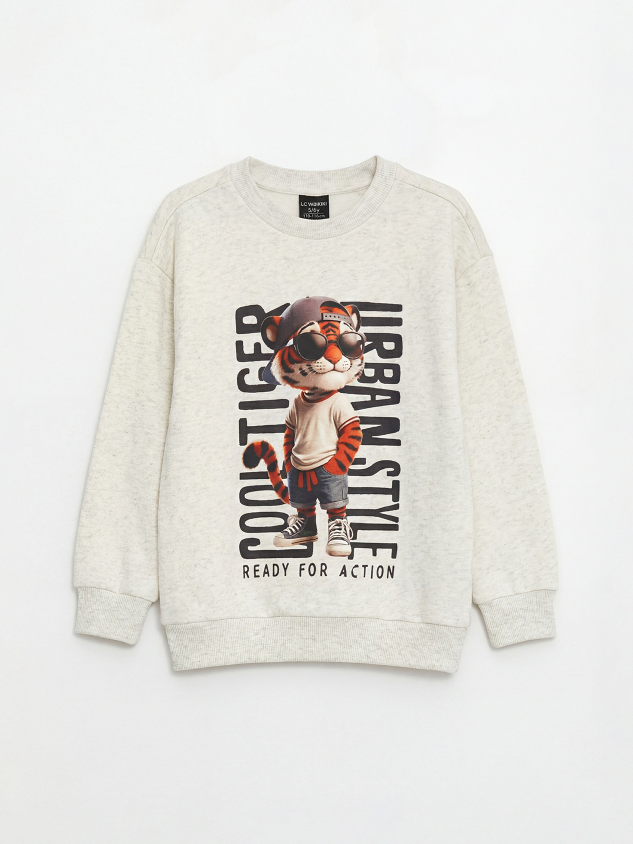 LCW Kids Bisiklet Yaka Baskılı Erkek Çocuk Sweatshirt - S6L605Z1-847