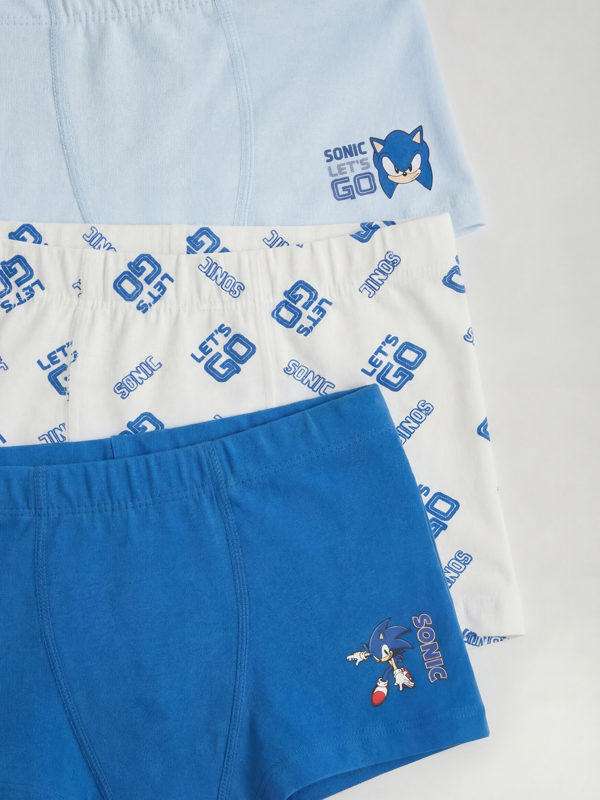 Mavi Sonic Baskılı Erkek Çocuk 3'lü Boxer-4