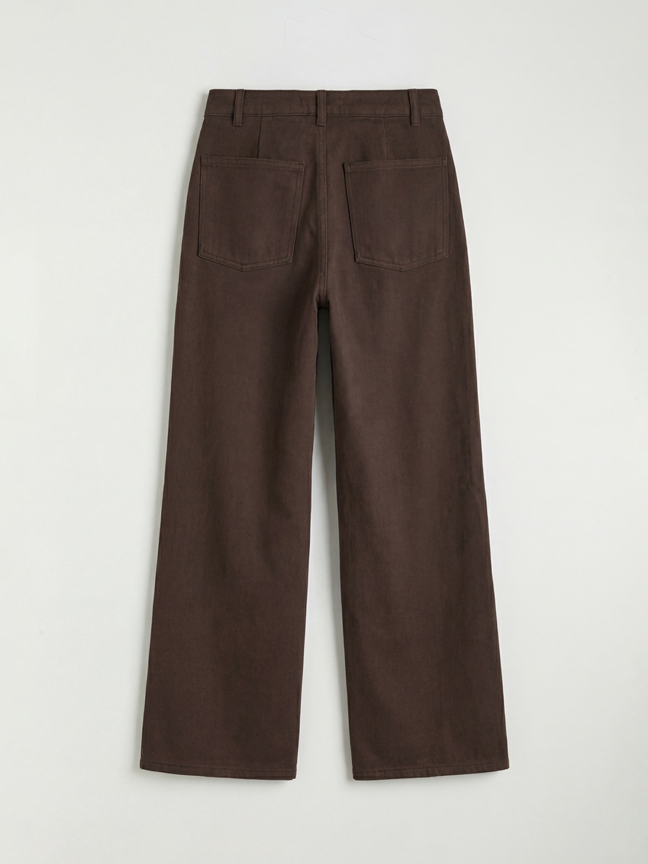 Kahverengi Regular Fit Geniş Paça Kadın Pantolon-5