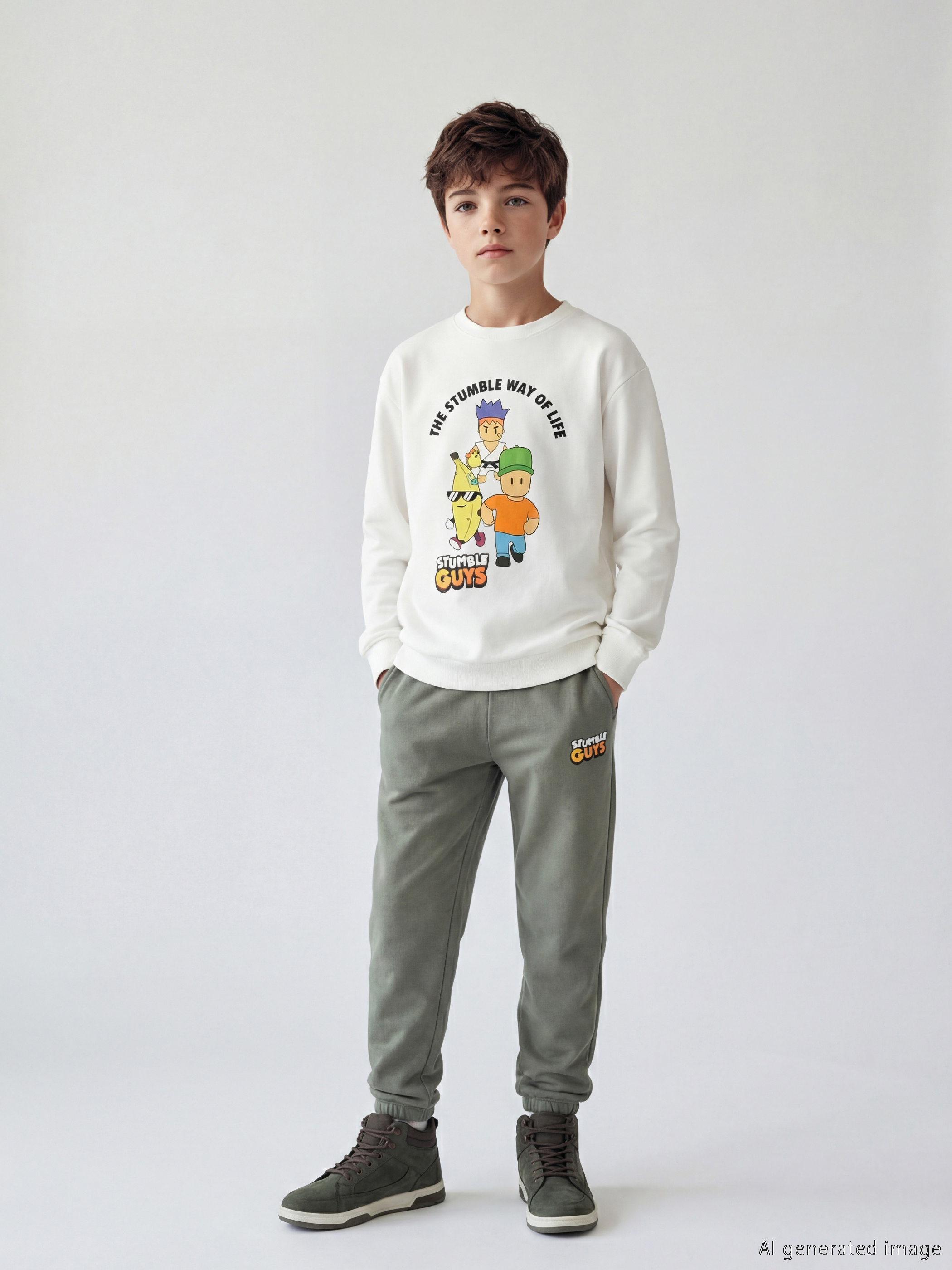 LCW Kids Stumble Guys Baskılı Erkek Çocuk Eşofman Takımı - S6L758Z4-R9J