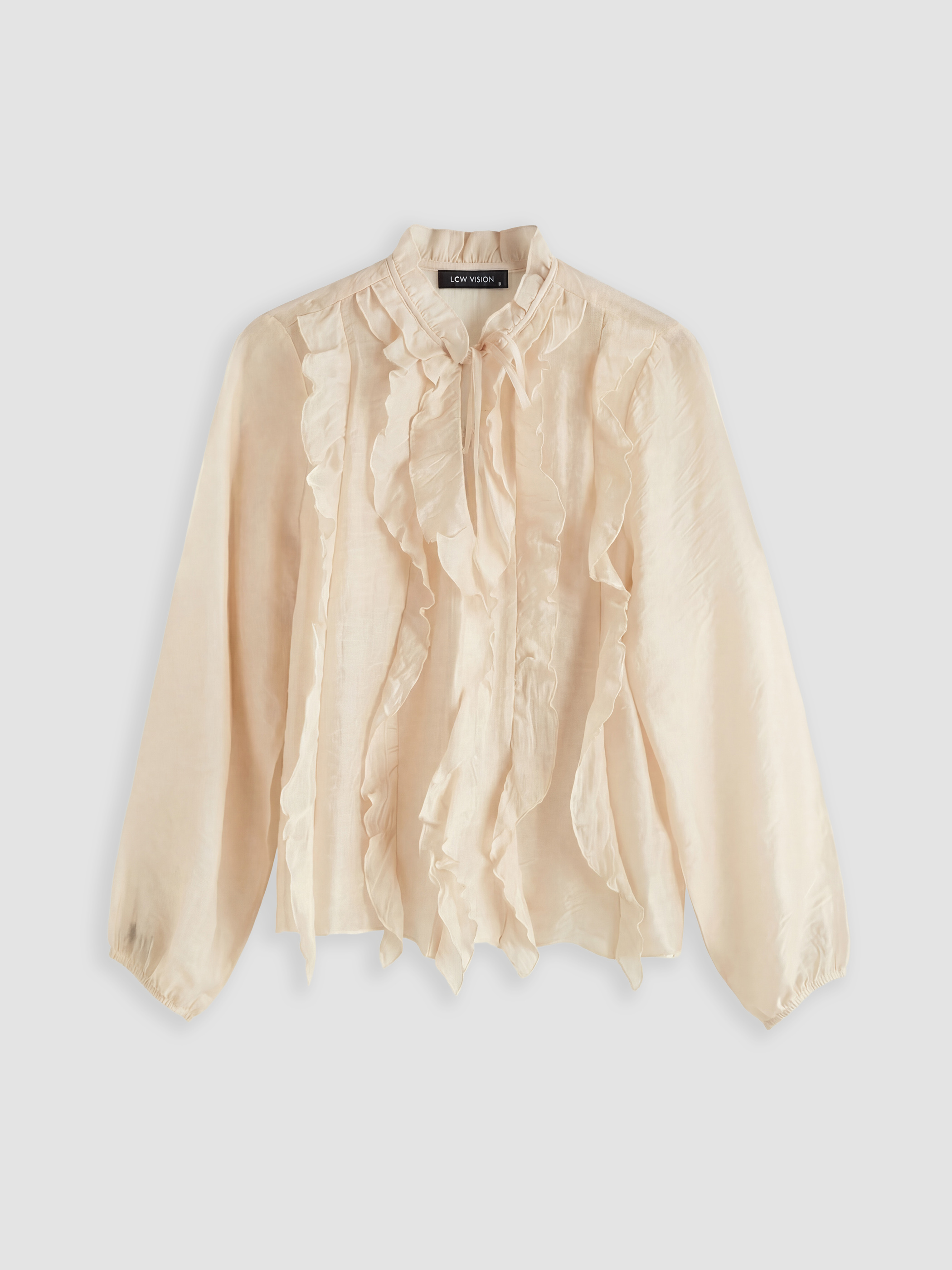 LCW Vision Hakim Yaka Fiyonk Detaylı Fırfırlı Bluz - S6L803Z8-FDU